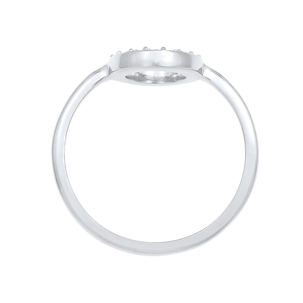 Silber - Elli | Ring Geo | Kristall ( Weiß ) | 925er Sterling Silber