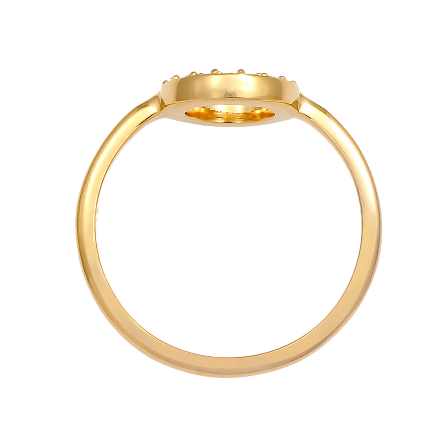 Gold - Elli | Ring Geo | Kristall ( Weiß ) | 925 Sterling Silber vergoldet