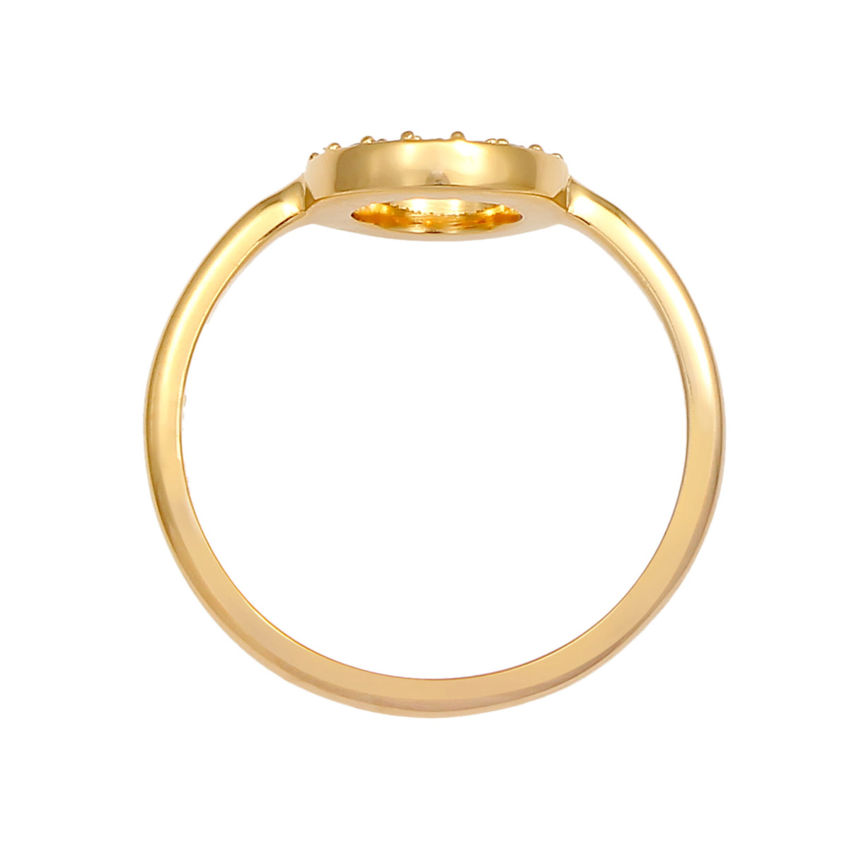 Gold - Elli | Ring Geo | Kristall ( Weiß ) | 925 Sterling Silber vergoldet