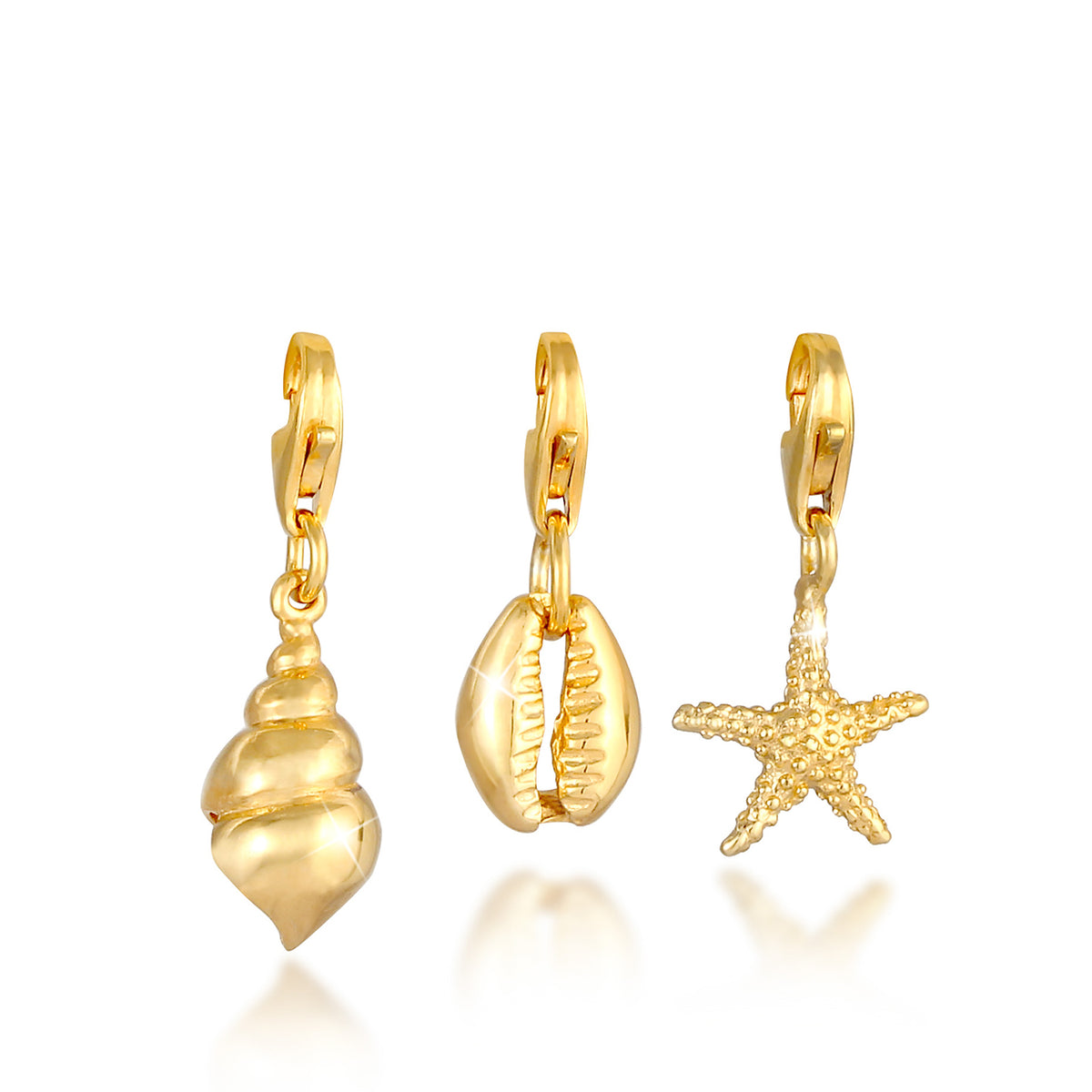 Gold - Nenalina | Charm Muschel | 925 Sterling Silber vergoldet