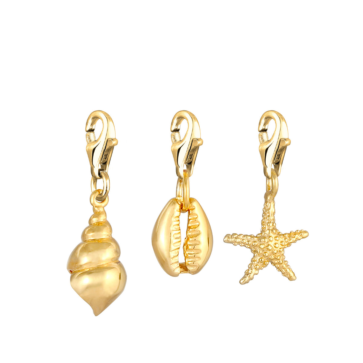 Gold - Nenalina | Charm Muschel | 925 Sterling Silber vergoldet