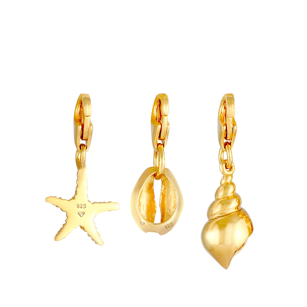 Gold - Nenalina | Charm Muschel | 925 Sterling Silber vergoldet