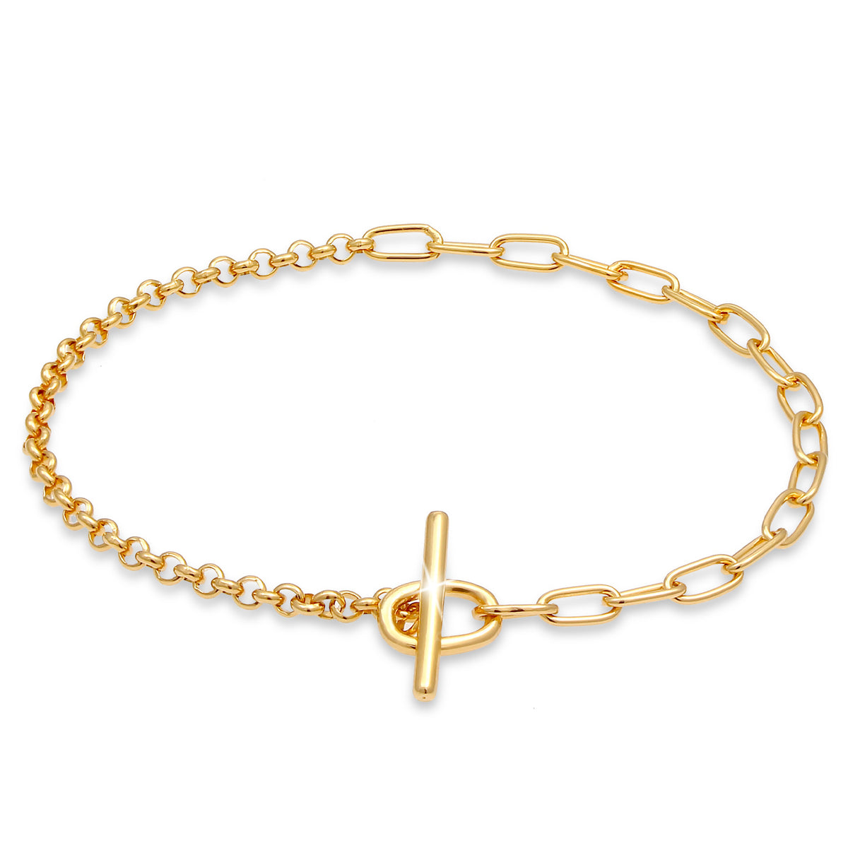 Gold - Elli | Glieder-Armband | 925 Sterling Silber vergoldet