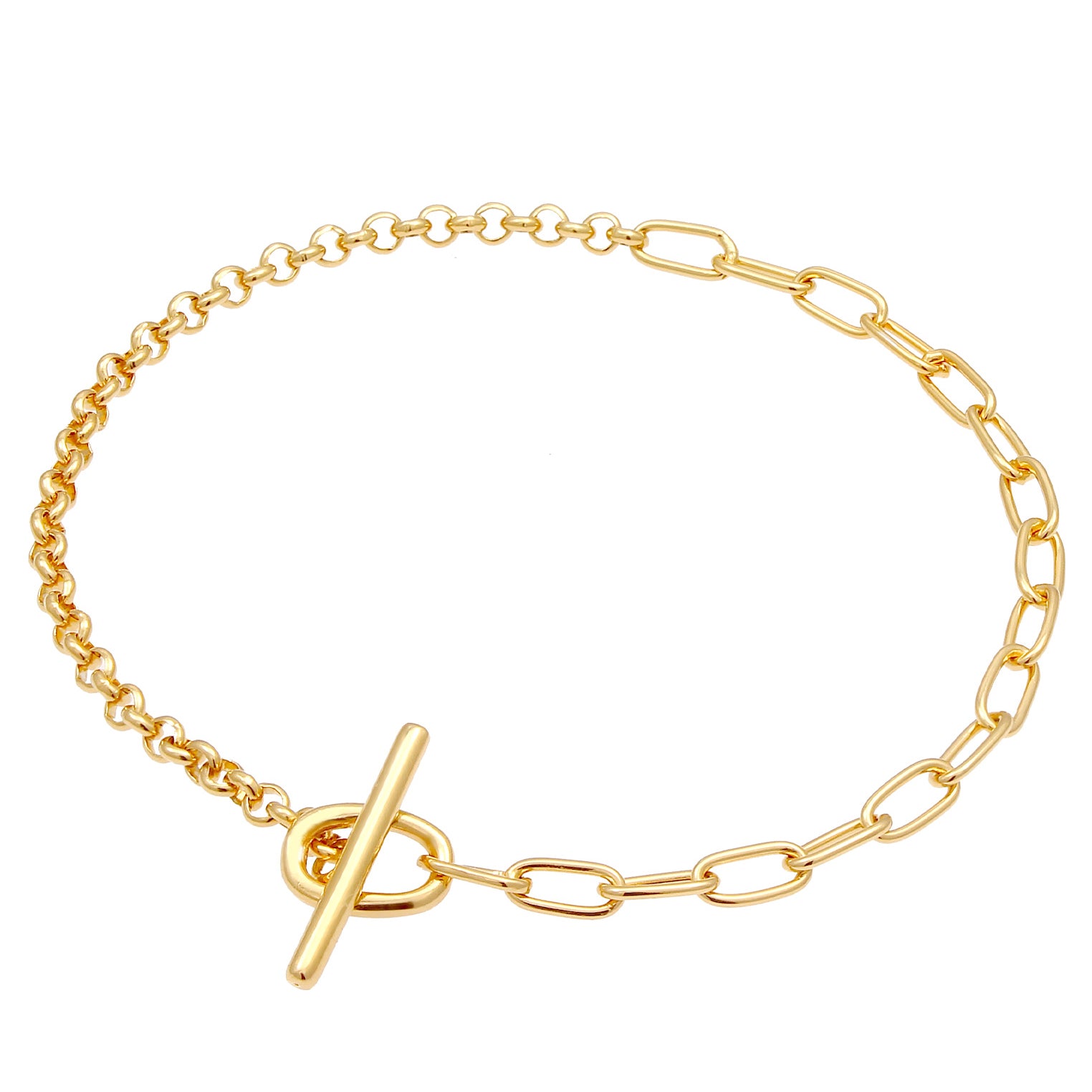 Gold - Elli | Glieder-Armband | 925 Sterling Silber vergoldet