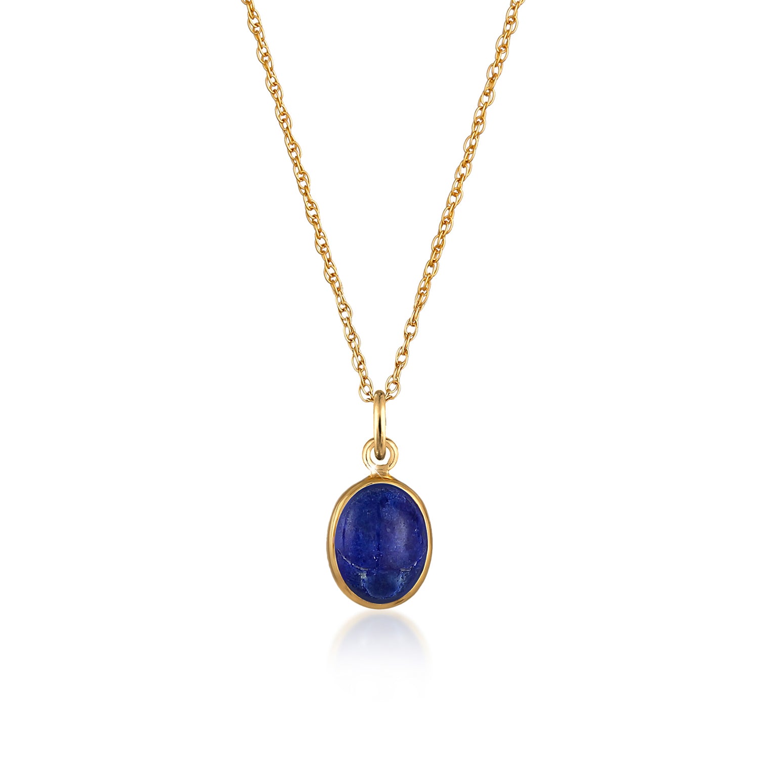 Gold - Elli | Halskette | Lapis Lazuli ( Blau ) | 925 Sterling Silber vergoldet