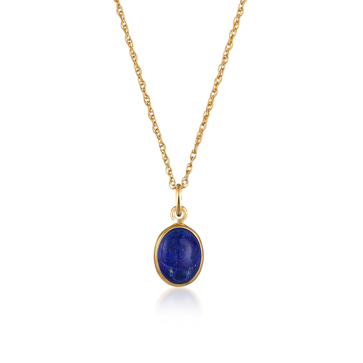 Gold - Elli | Halskette | Lapis Lazuli (Blau) | 925 Sterling Silber vergoldet