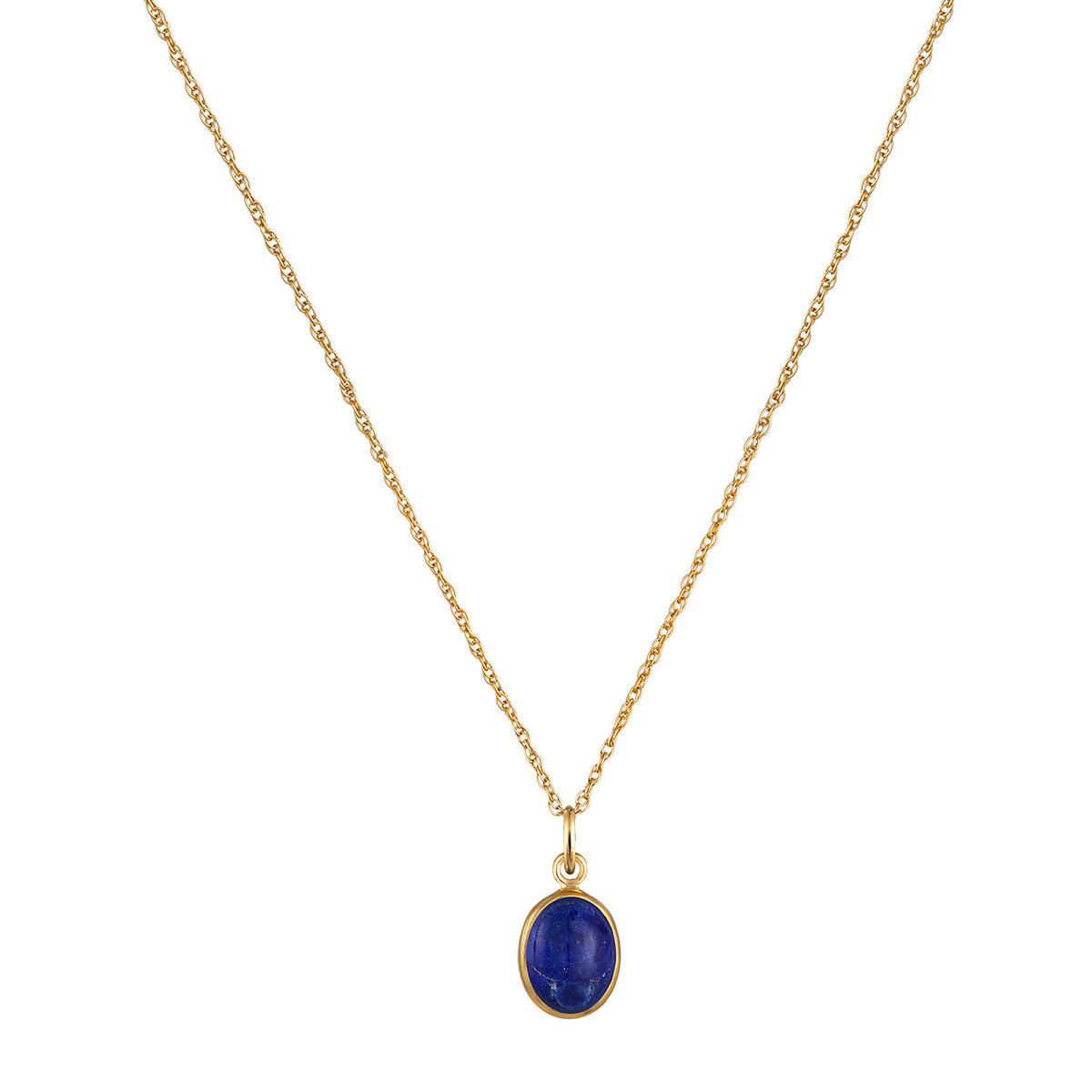 Gold - Elli | Halskette | Lapis Lazuli (Blau) | 925 Sterling Silber vergoldet