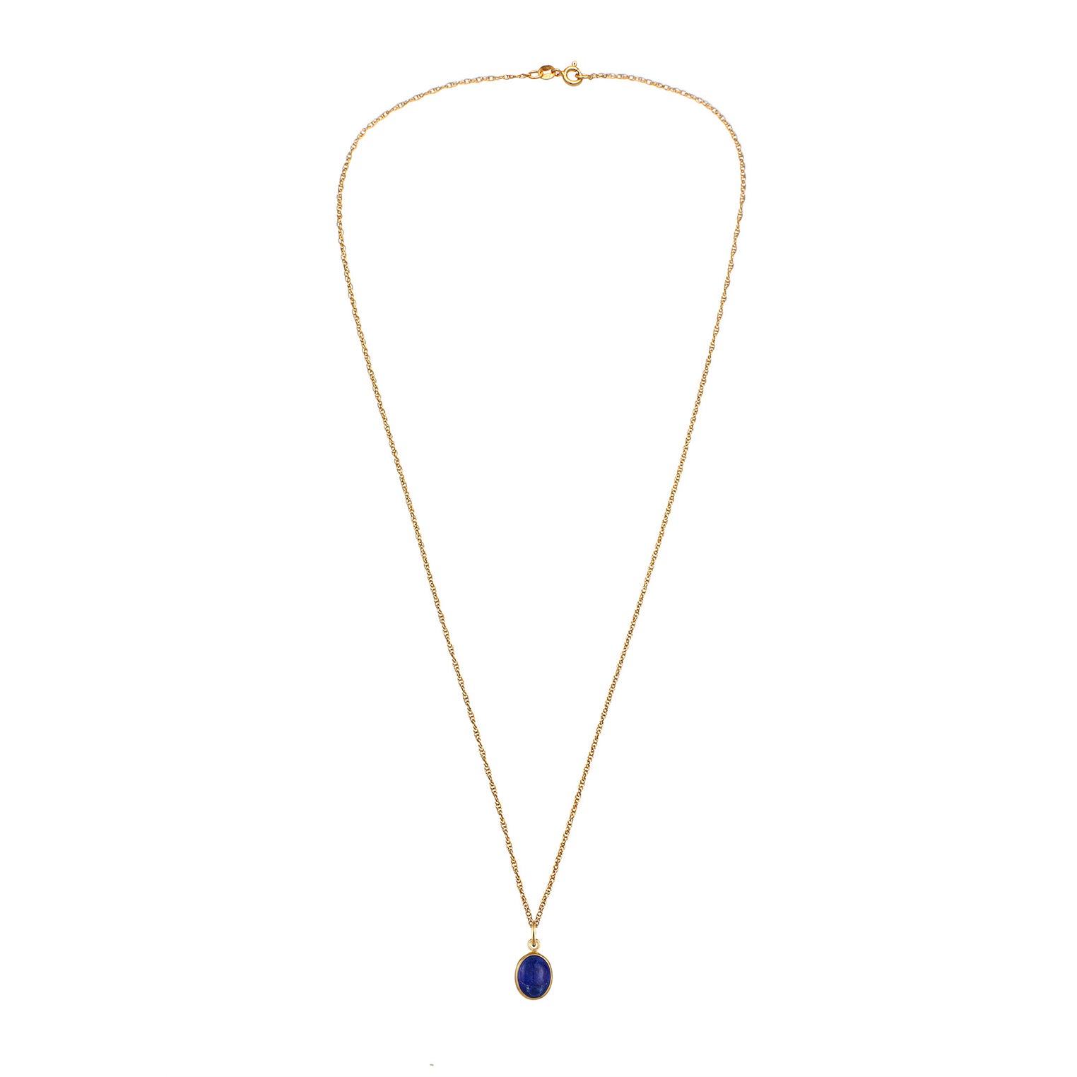 Gold - Elli | Halskette | Lapis Lazuli ( Blau ) | 925 Sterling Silber vergoldet
