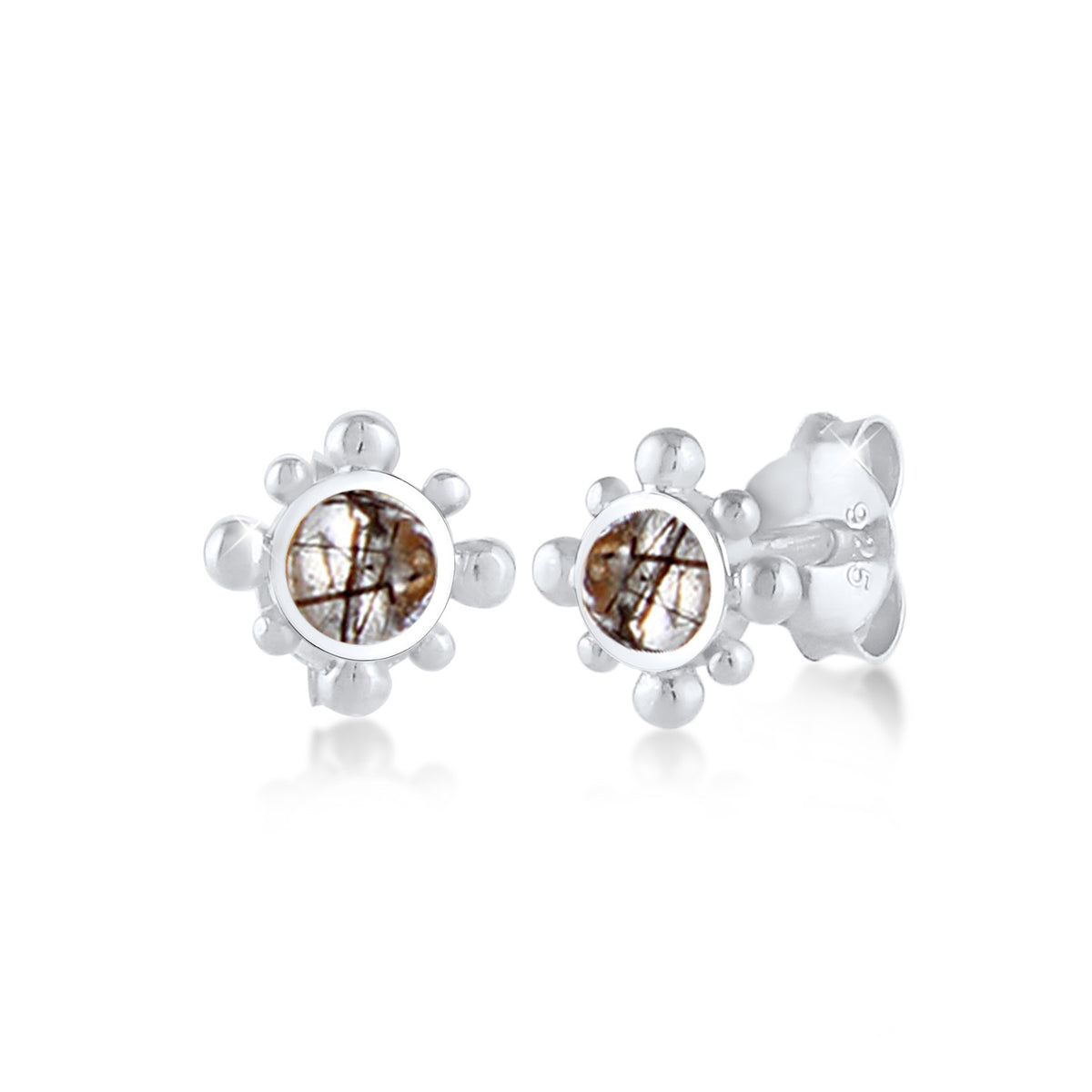 Silber - Elli | Ohrstecker | Quarz ( Transparent ) | 925er Sterling Silber