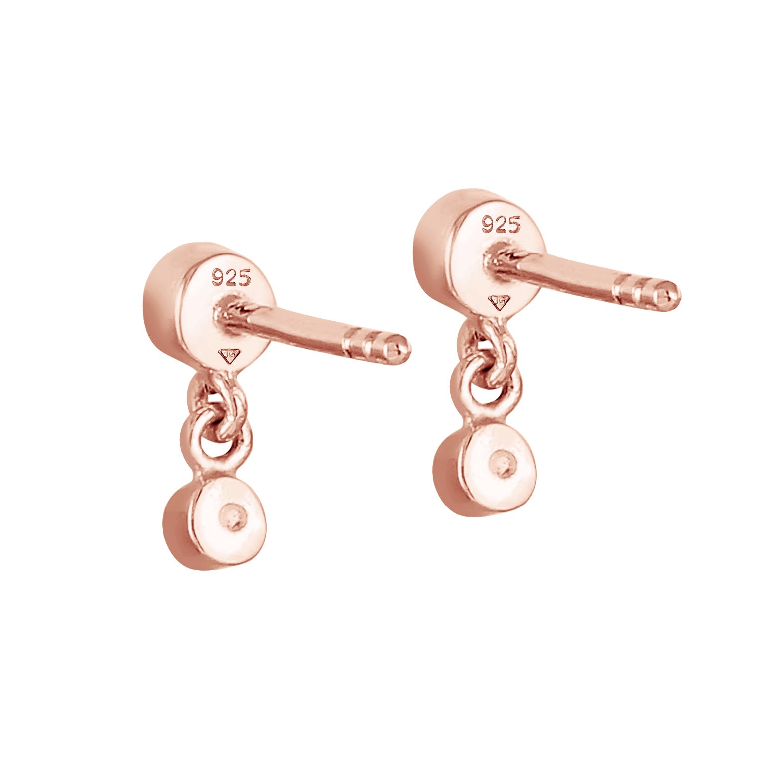 Roségold - Elli | Ohrhänger| Mit Kristallen von Swarovski® (Weiß) | 925 Sterling Silber Rosegold