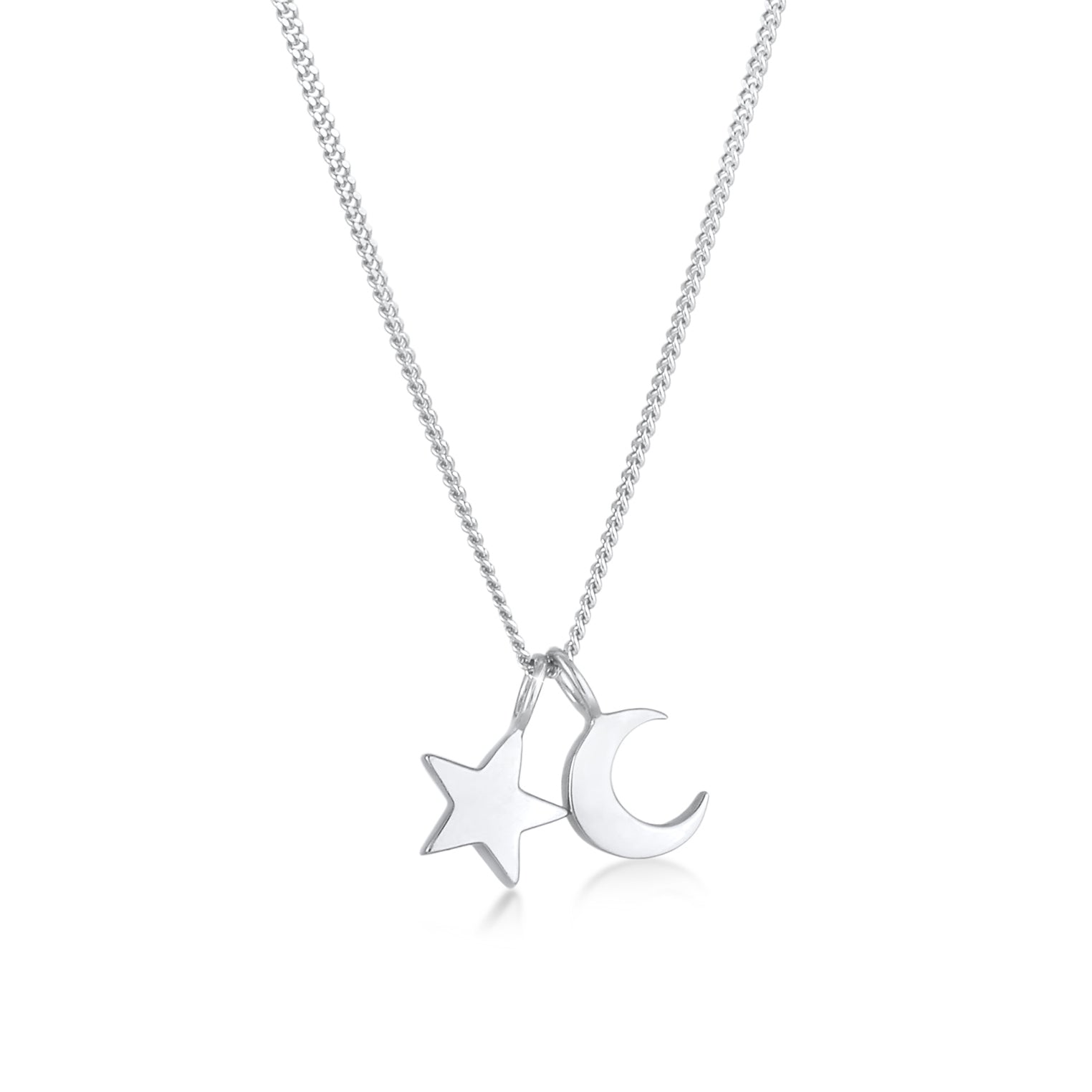 Silber - Elli | Halskette Mond Stern | 925er Sterling Silber