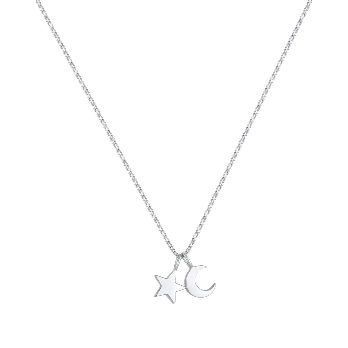 Silber - Elli | Halskette Mond Stern | 925er Sterling Silber