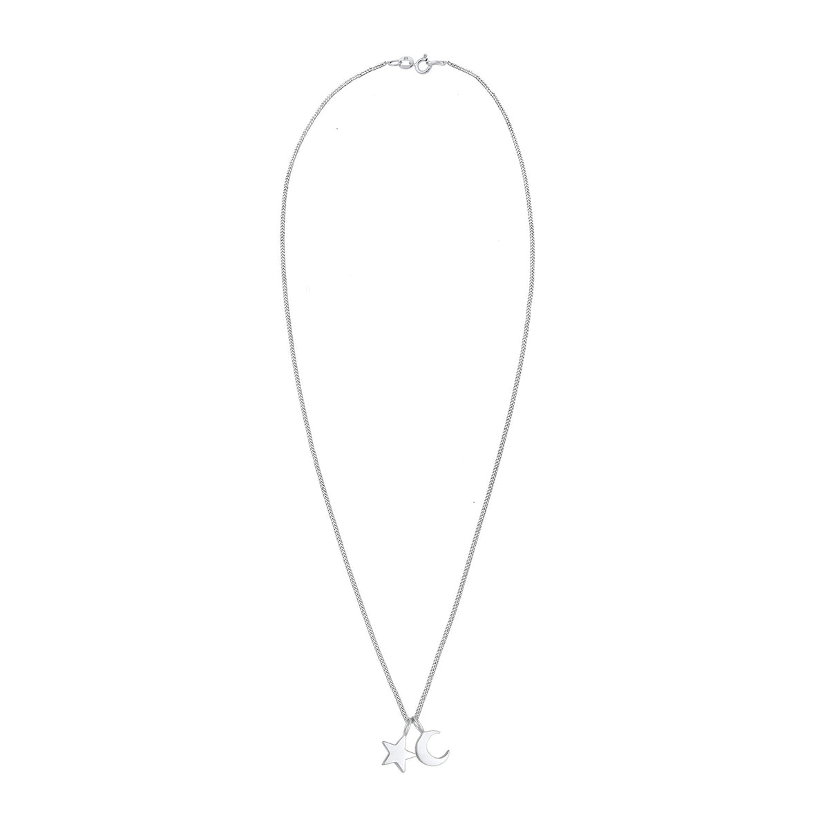 Silber - Elli | Halskette Mond Stern | 925er Sterling Silber