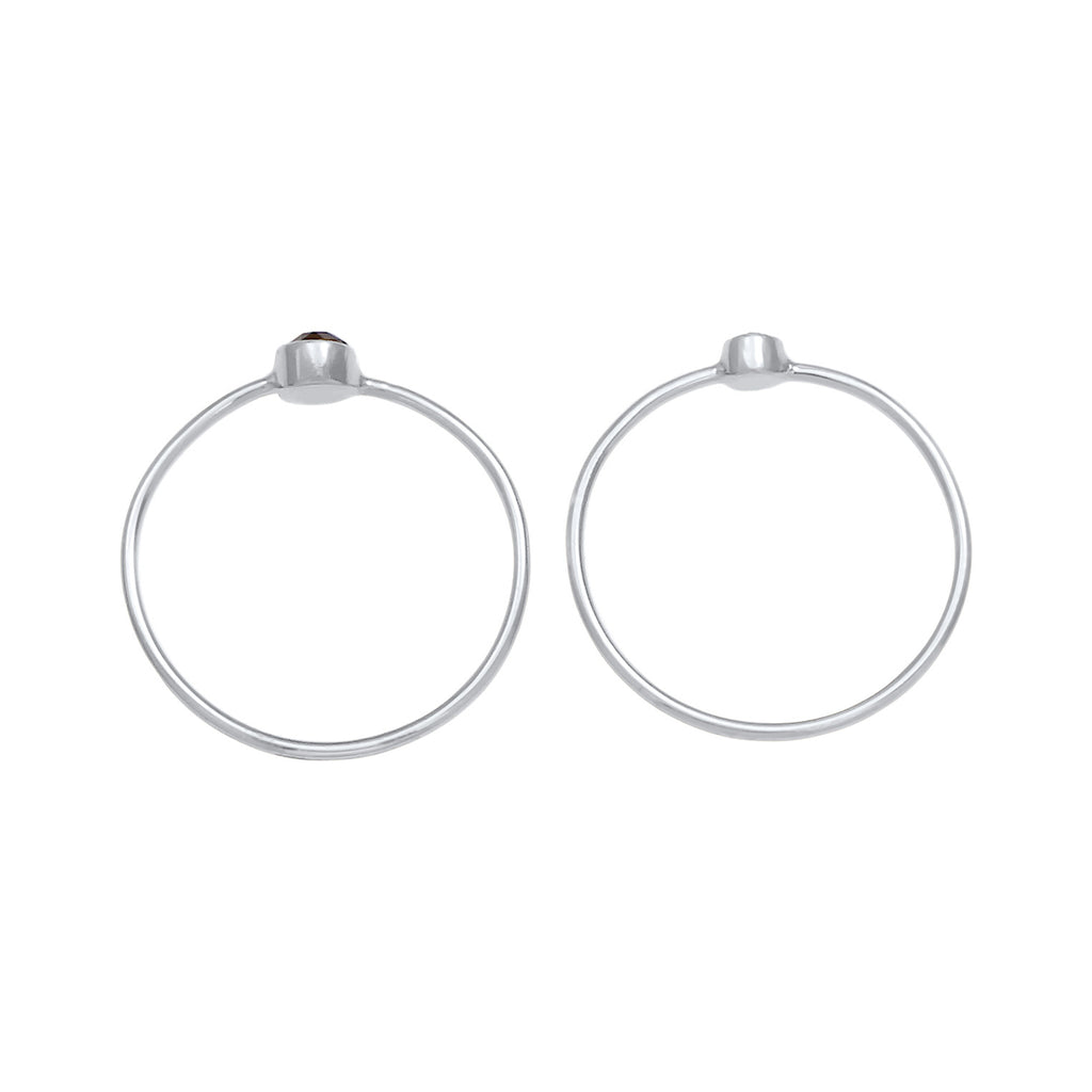 Silber - Elli | Solitär-Ring | Kristall ( Schwarz ) | 925er Sterling Silber