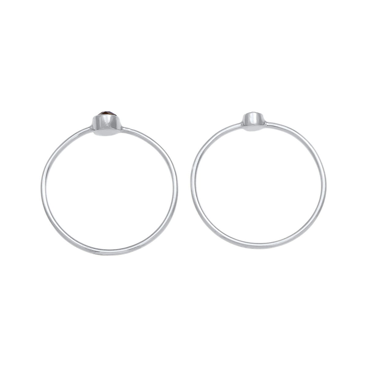 Silber - Elli | Solitär-Ring | Kristall ( Schwarz ) | 925er Sterling Silber