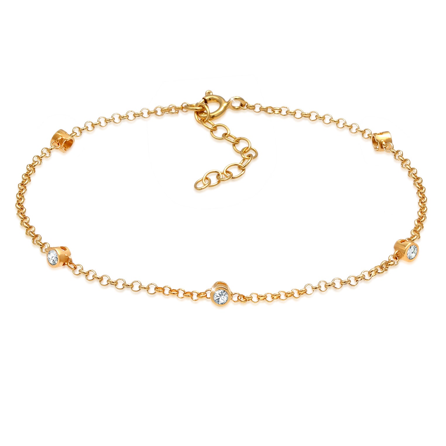 Gold - Elli | Armband | Mit Kristallen von Swarovski® (Weiß) | 925 Sterling Silber vergoldet