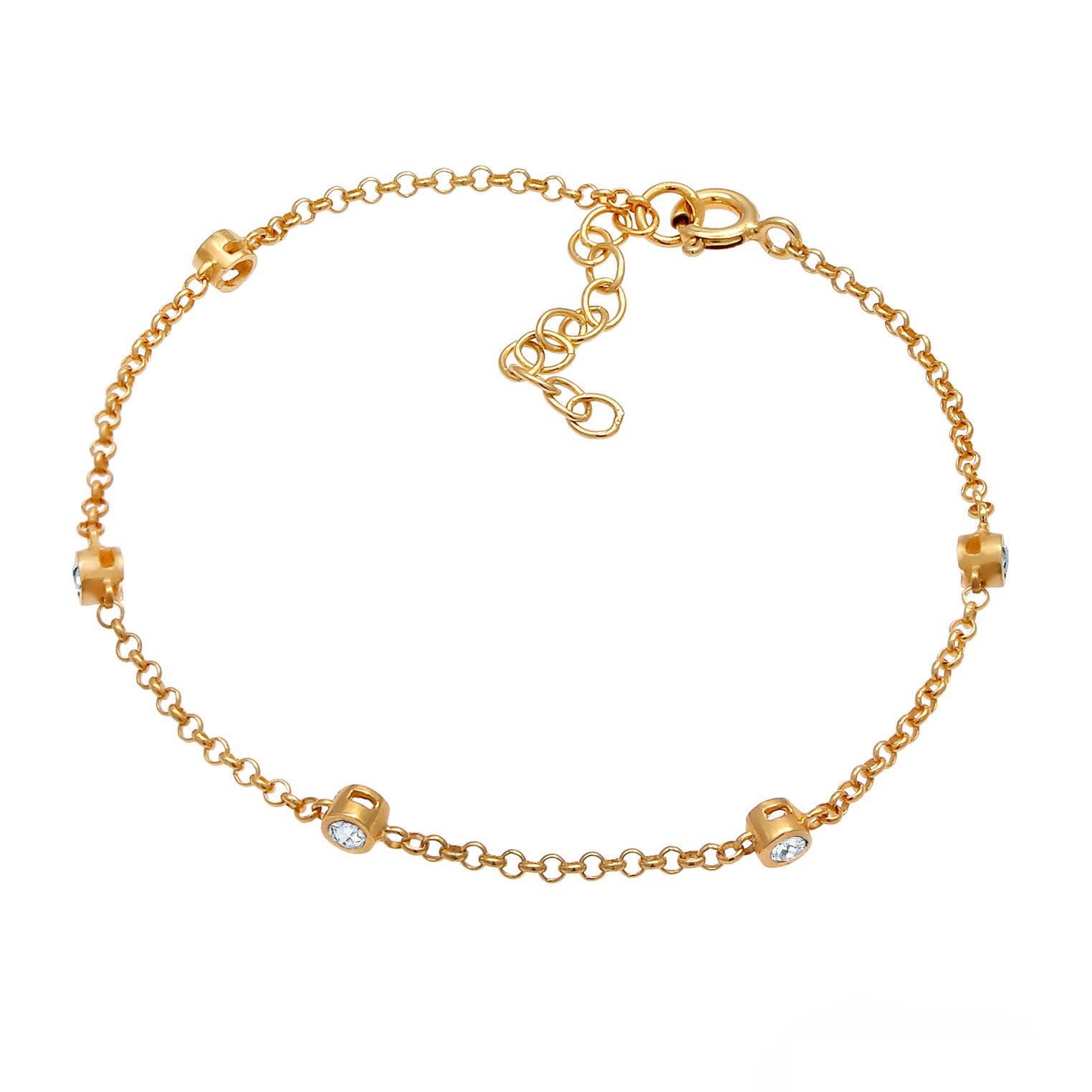Gold - Elli | Armband | Mit Kristallen von Swarovski® (Weiß) | 925 Sterling Silber vergoldet