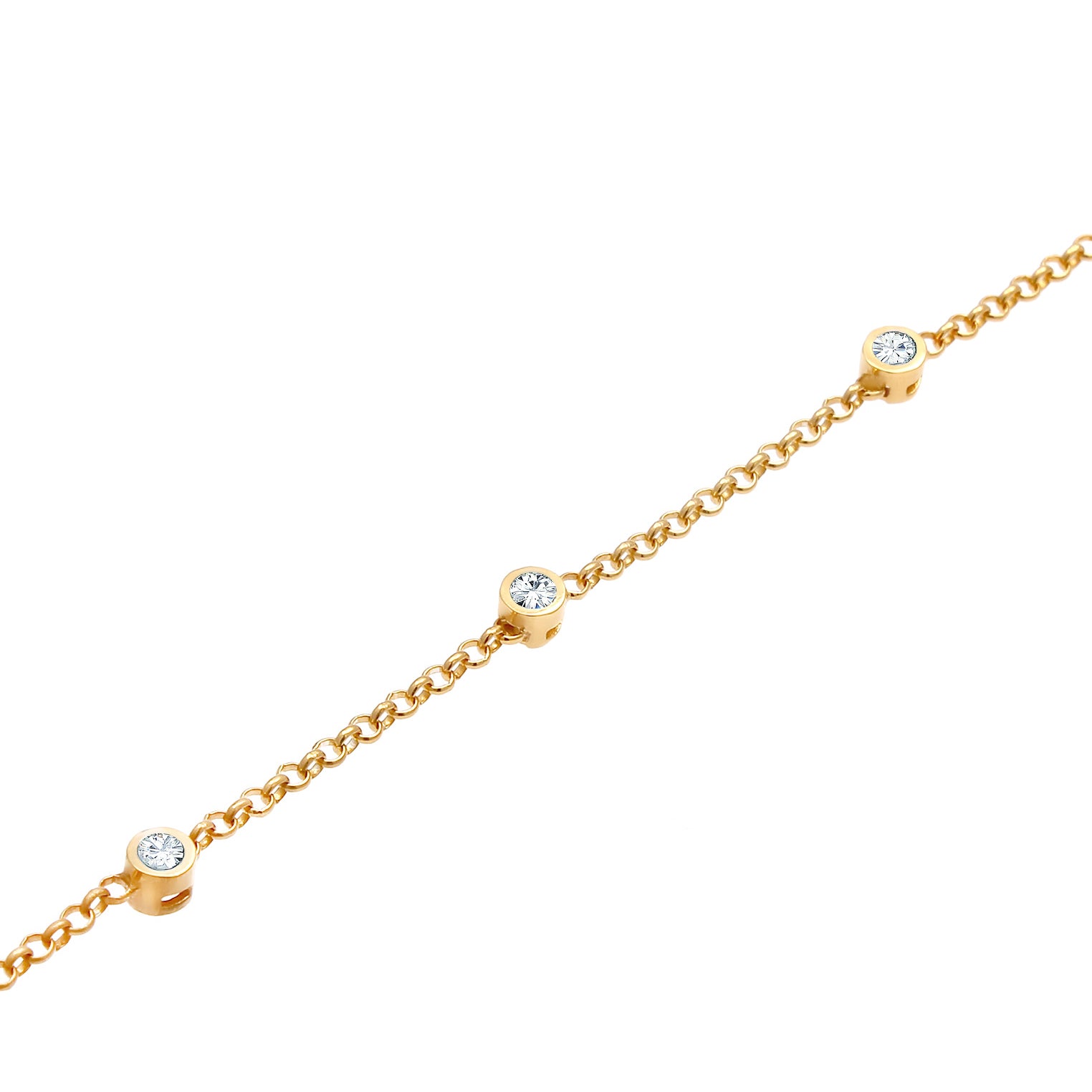 Gold - Elli | Armband | Mit Kristallen von Swarovski® (Weiß) | 925 Sterling Silber vergoldet