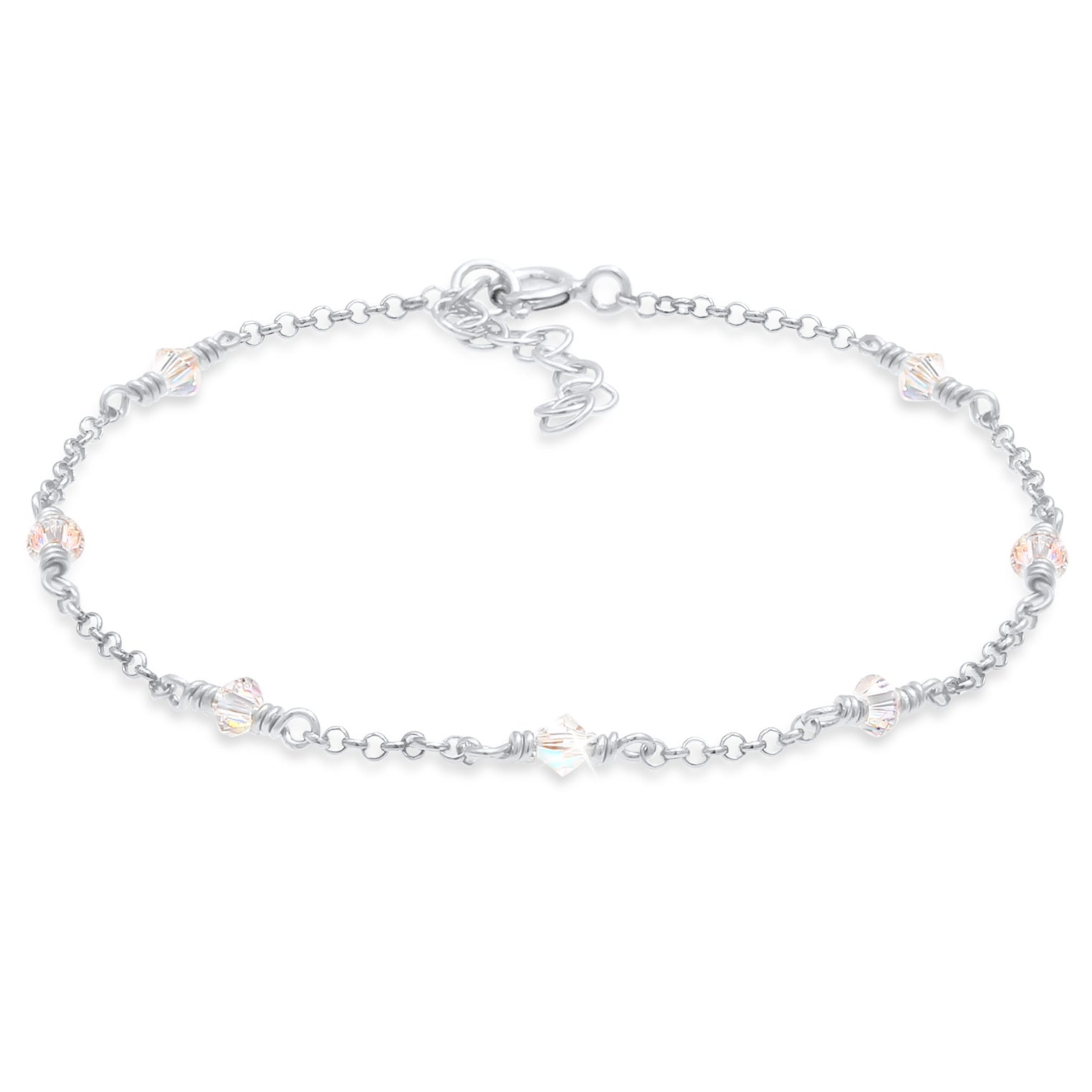 Silber - Elli | Armband | Kristall ( Weiß ) | 925er Sterling Silber