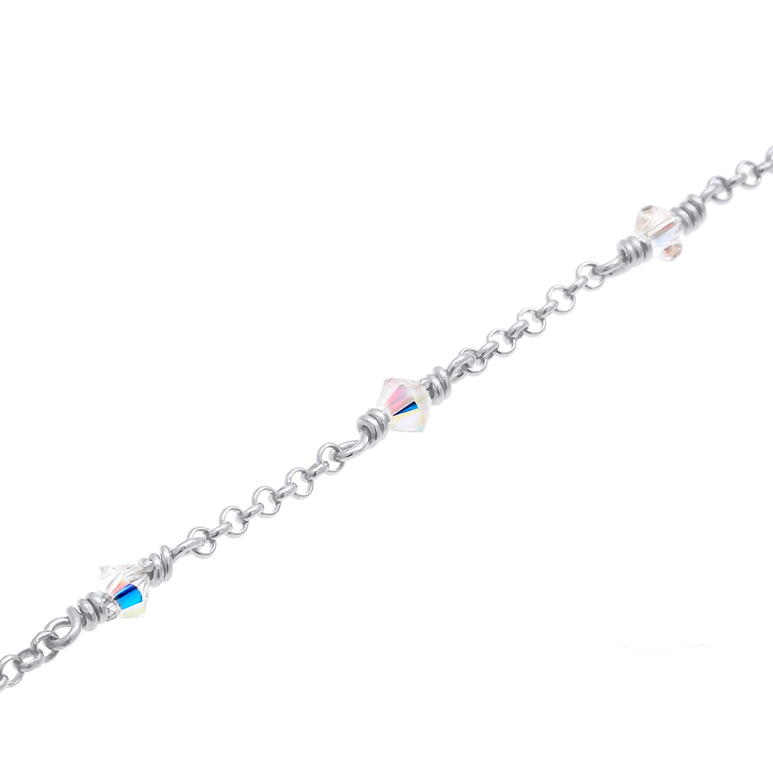 Silber - Elli | Armband | Kristall ( Weiß ) | 925er Sterling Silber