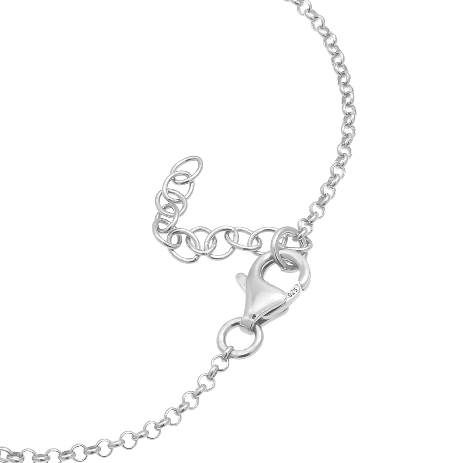 Silber - Elli | Armband Hamsa Hand | Mit Kristallen von Swarovski® (Weiß) | 925er Sterling Silber