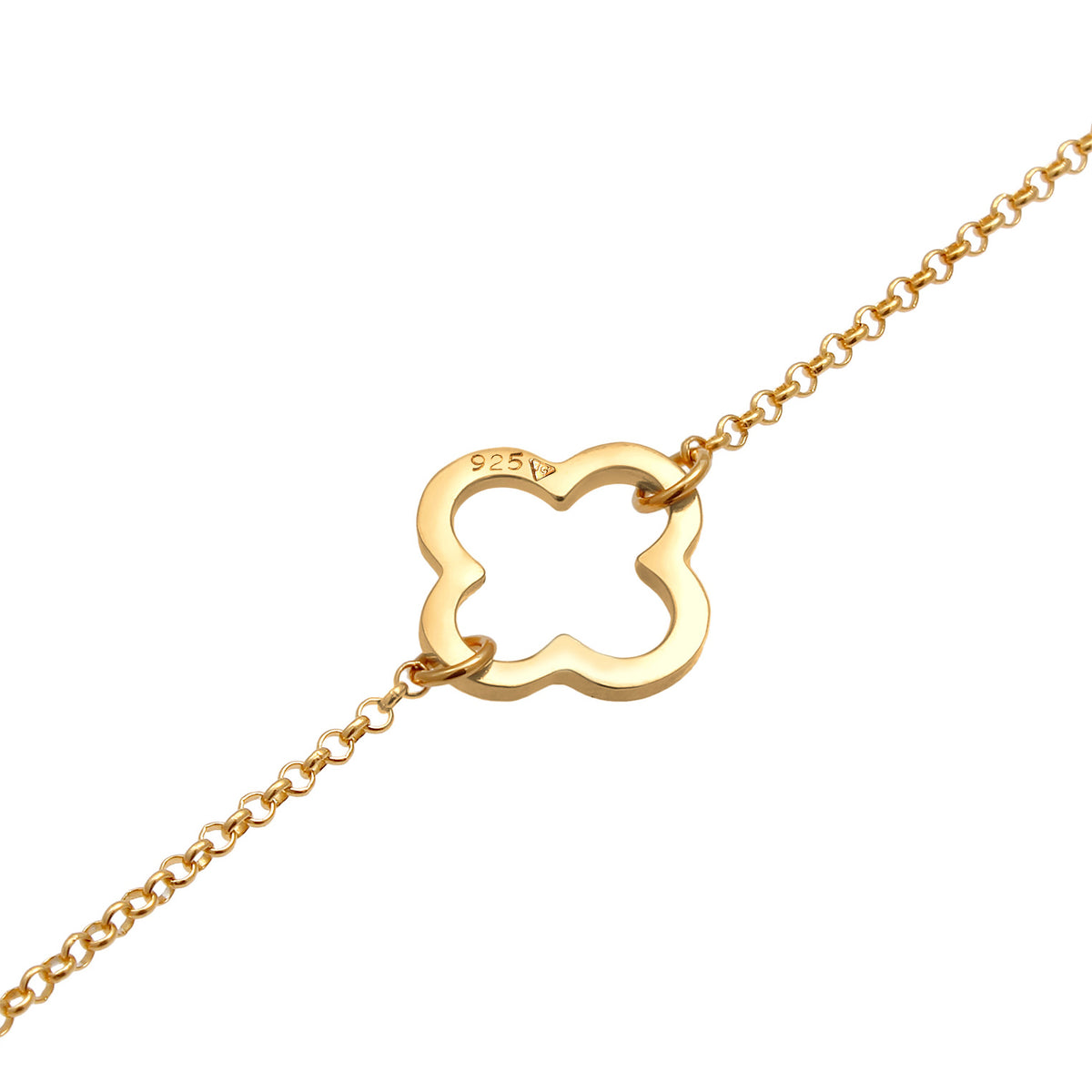 Gold - Elli | Armband Kleeblatt | 925 Sterling Silber vergoldet