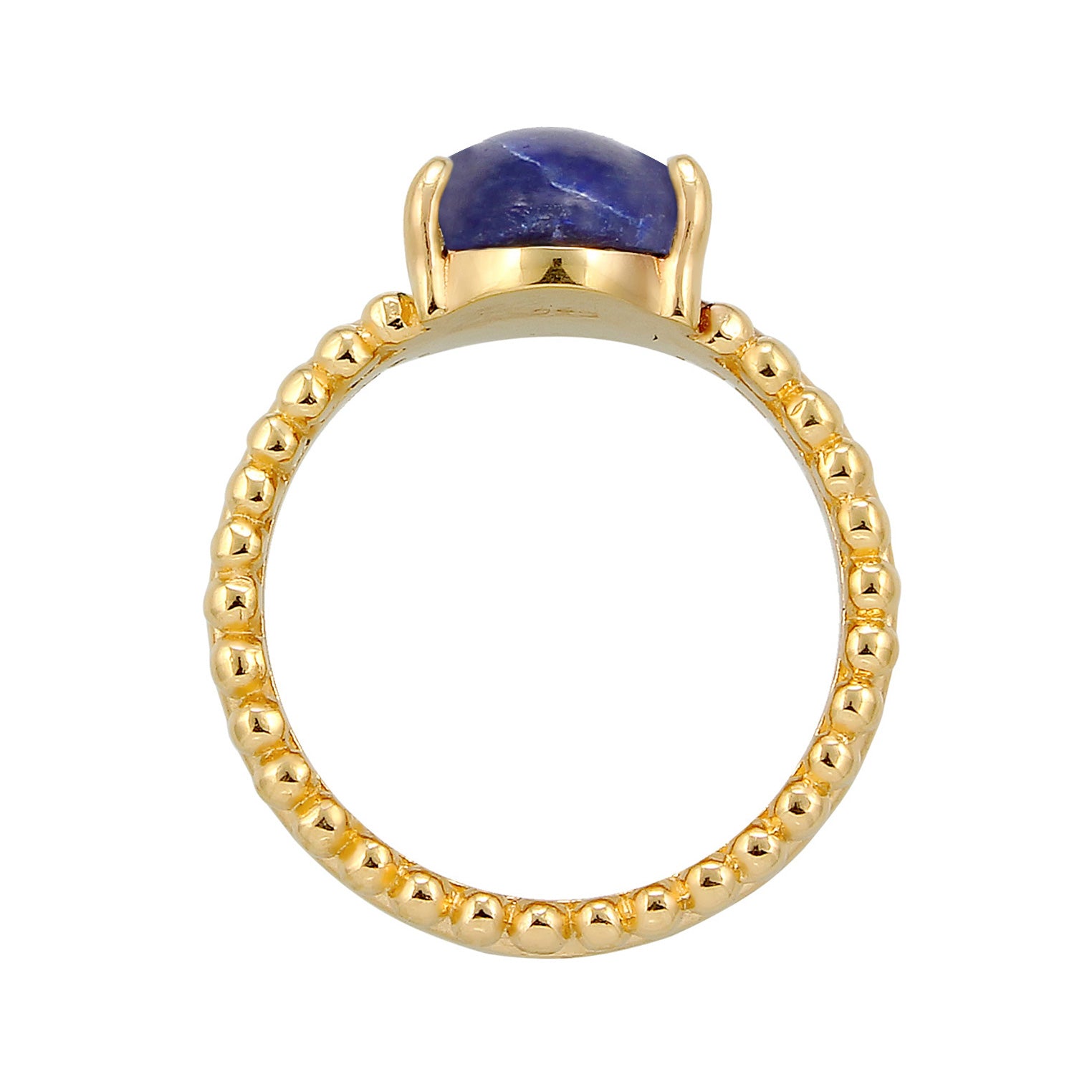 Gold - Elli PREMIUM | Ring | Lapis Lazuli ( Blau ) | 925 Sterling Silber vergoldet