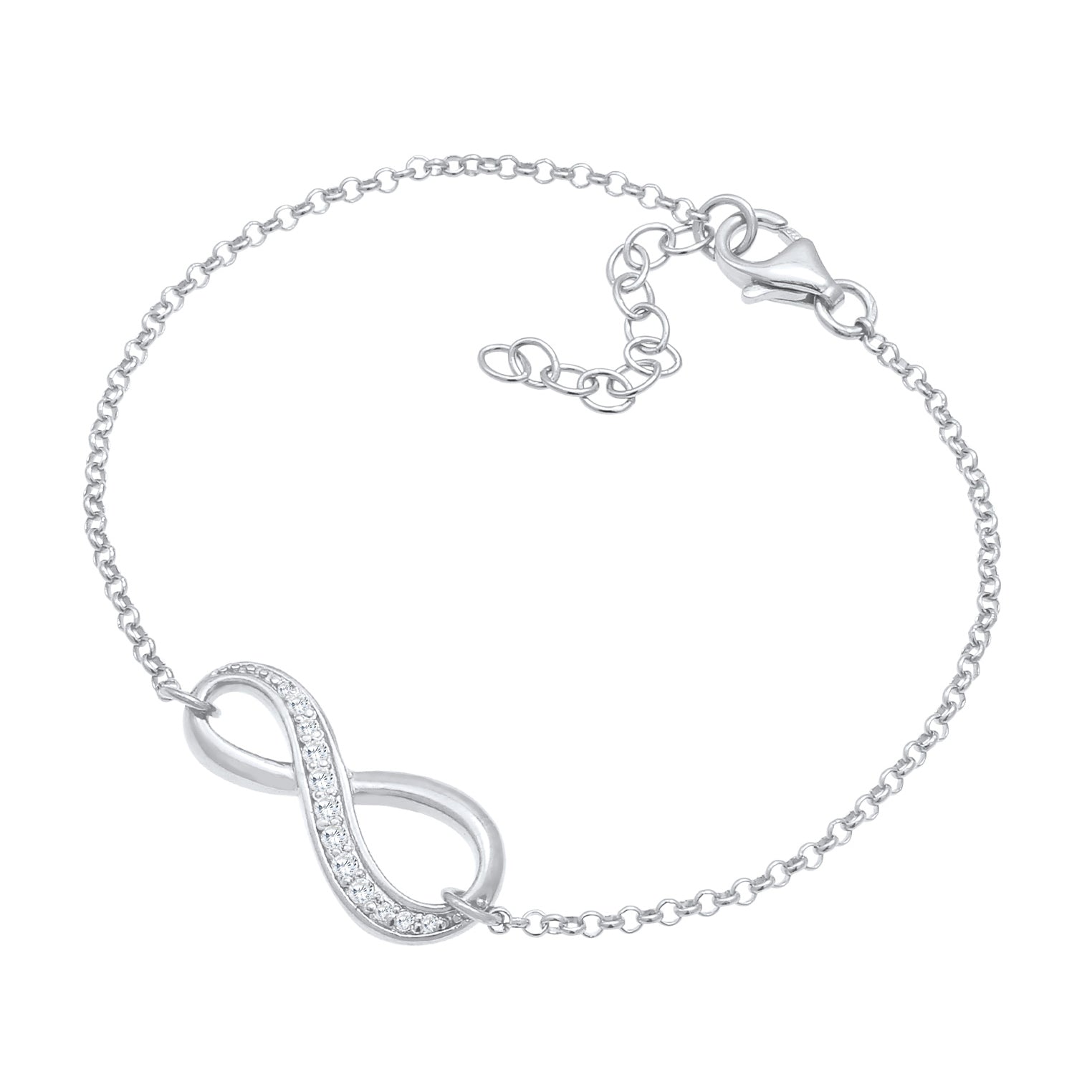 Silber - Elli | Armband Infinity | Zirkonia ( Weiß ) | 925er Sterling Silber