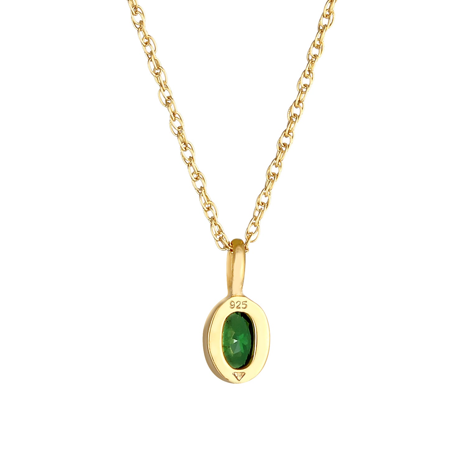 Gold - Elli | Halskette | Zirkonia ( Grün ) | 925 Sterling Silber vergoldet