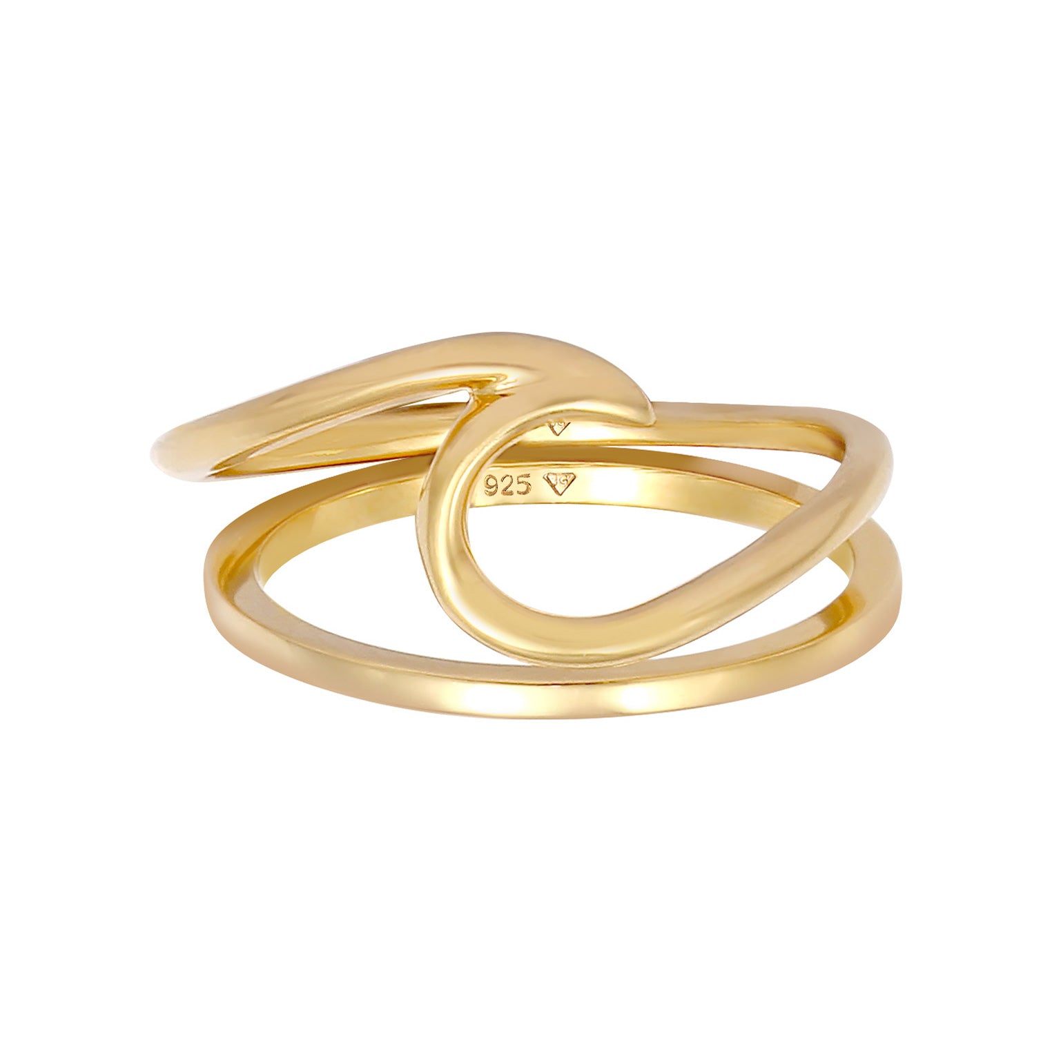 Gold - Elli | Bandring | 925 Sterling Silber vergoldet