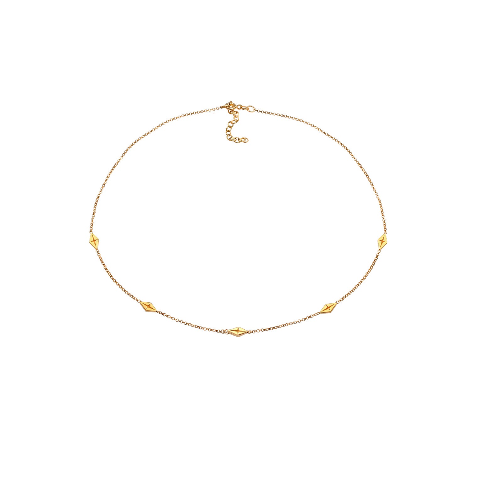 Gold - Elli | Choker Raute | 925 Sterling Silber vergoldet