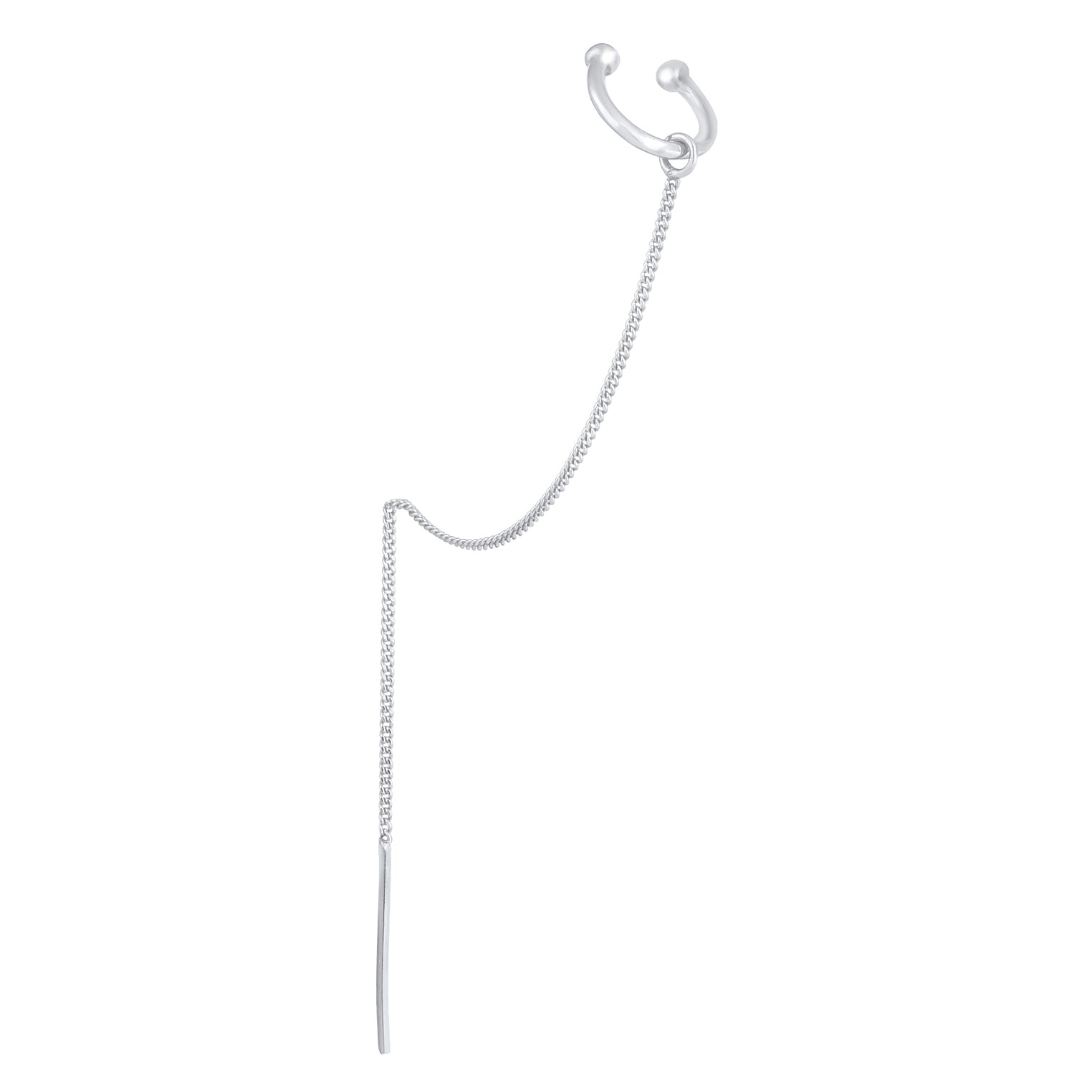 Silber - Elli | Earcuff Ear Chain | 925er Sterling Silber