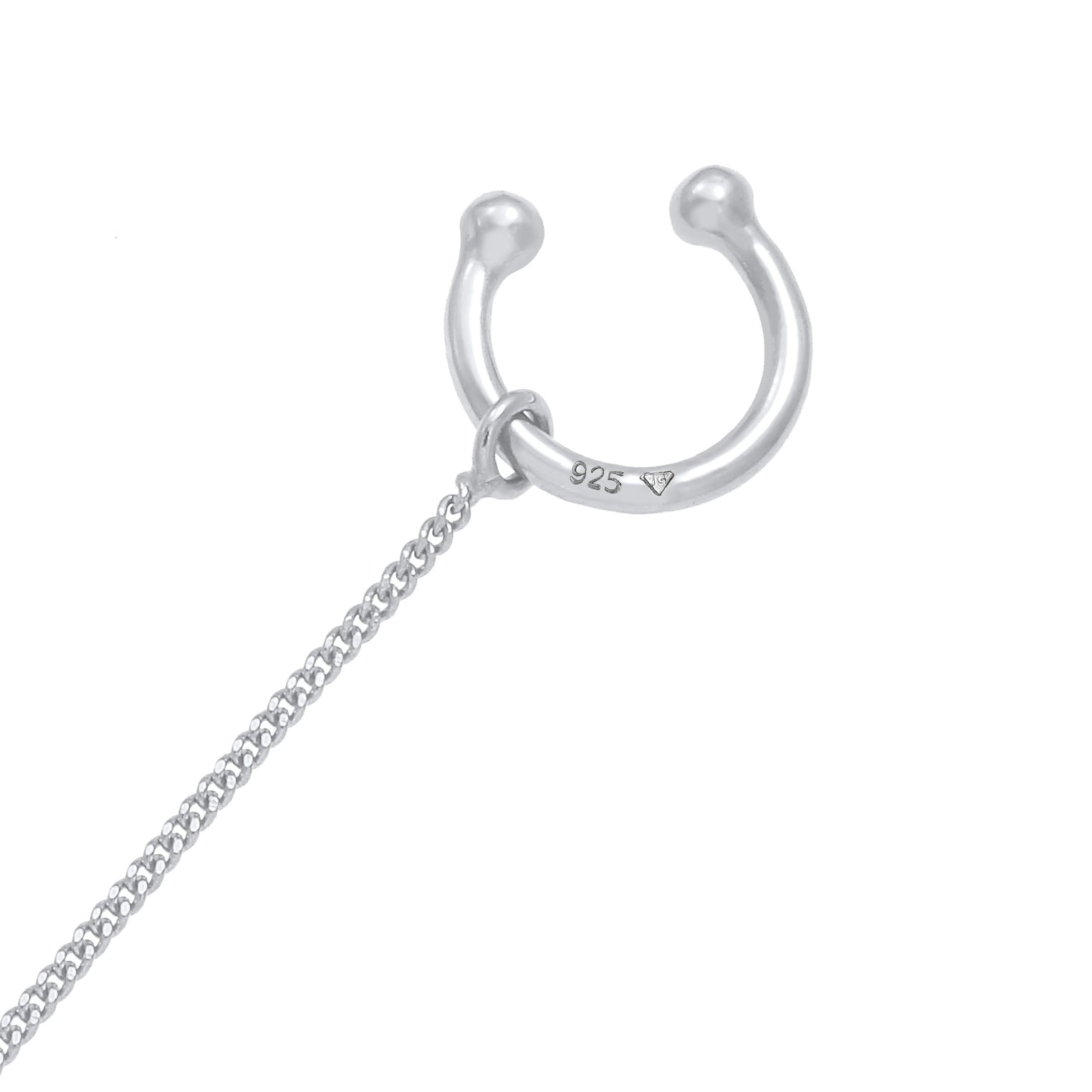 Silber - Elli | Earcuff Ear Chain | 925er Sterling Silber
