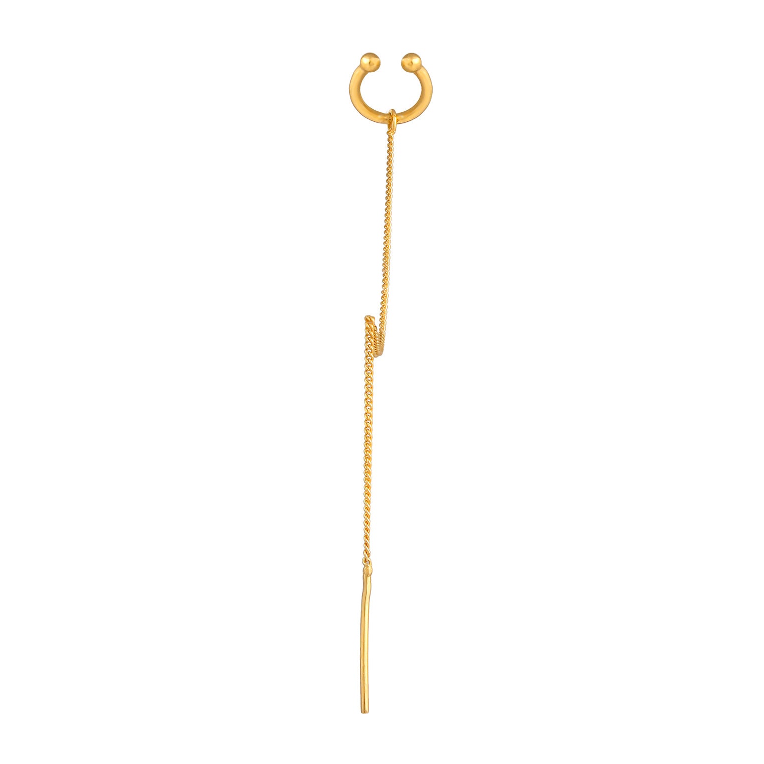 Gold - Elli | Earcuff Ear Chain | 925 Sterling Silber vergoldet