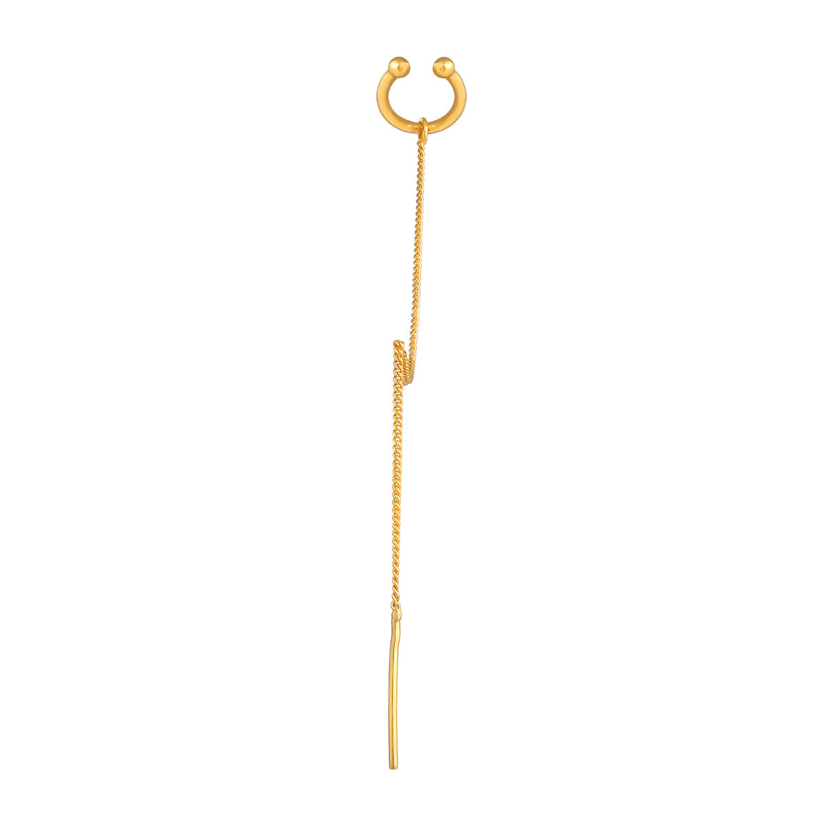 Gold - Elli | Earcuff Ear Chain | 925 Sterling Silber vergoldet