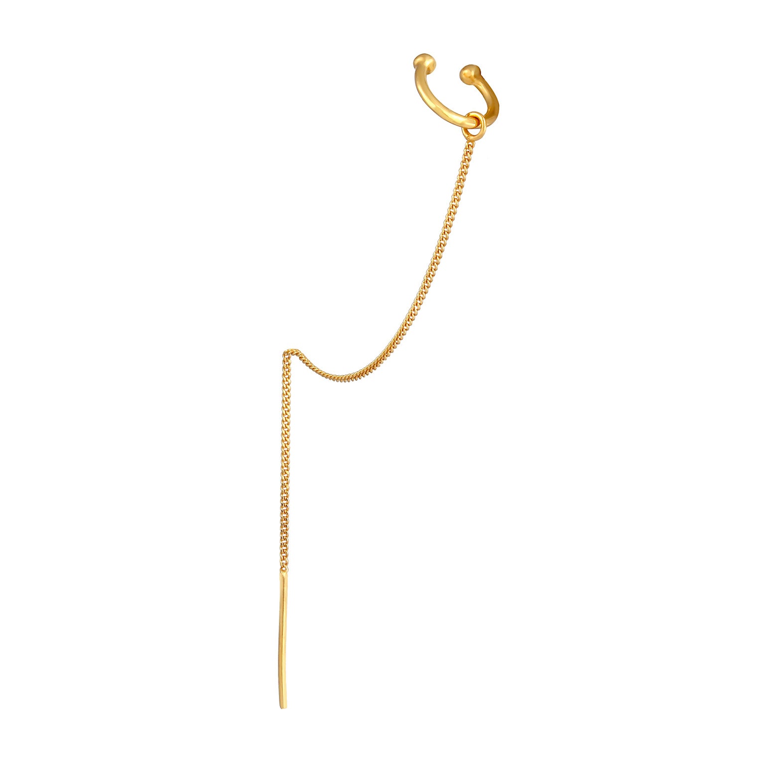 Gold - Elli | Earcuff Ear Chain | 925 Sterling Silber vergoldet