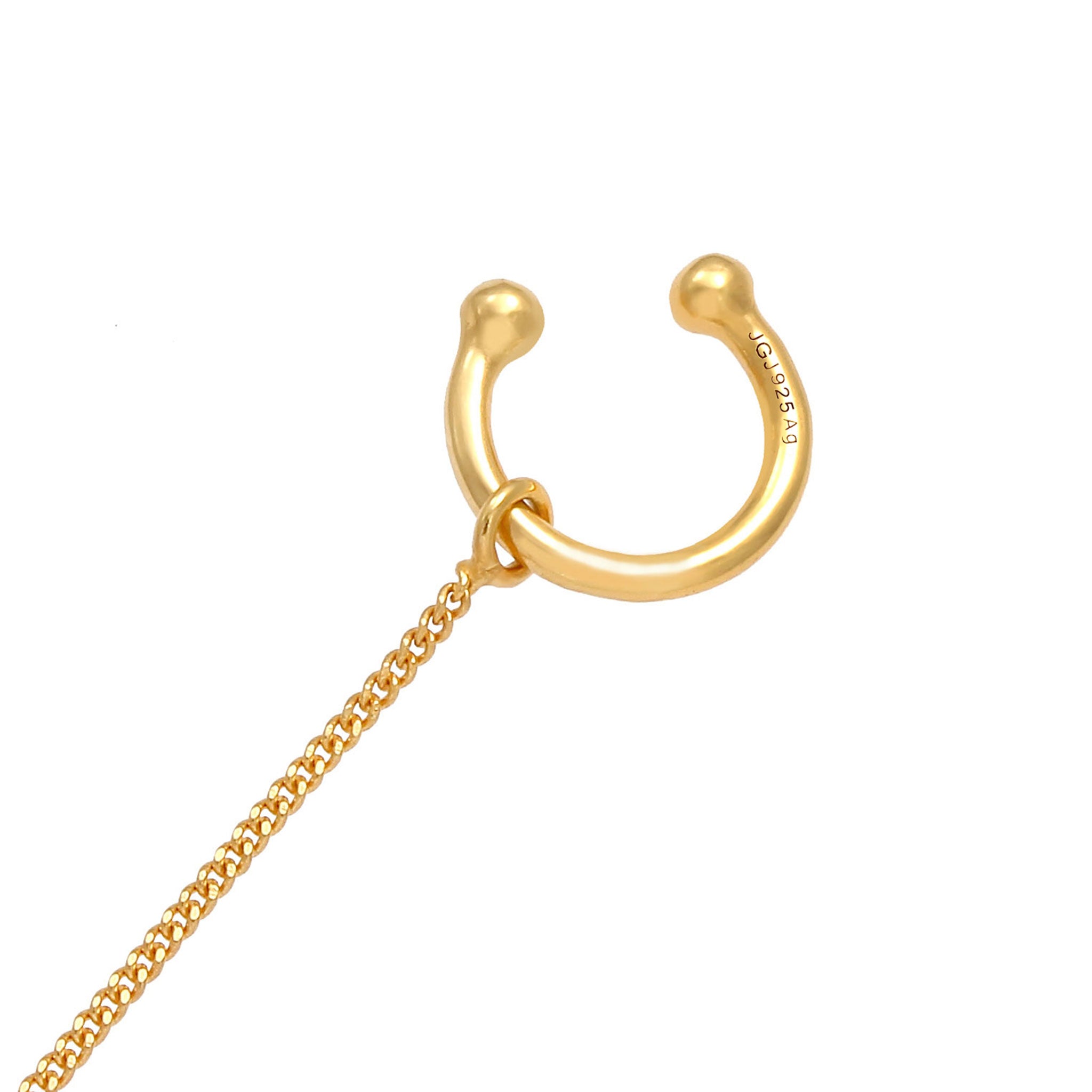 Gold - Elli | Earcuff Ear Chain | 925 Sterling Silber vergoldet