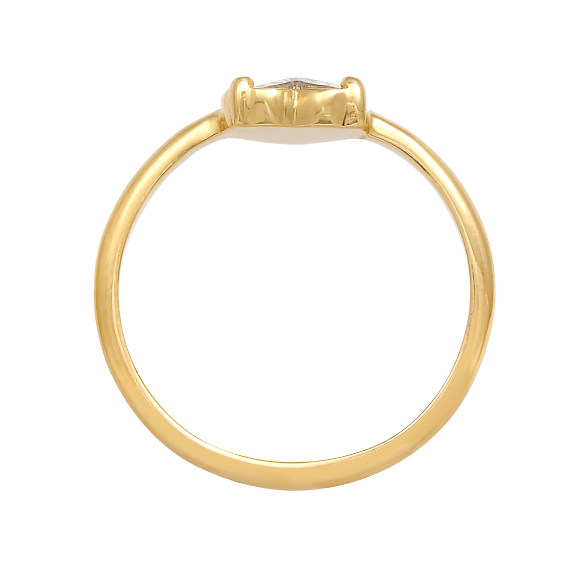 Gold - Elli | Ring Herz | Kristall (Weiß) | 925 Sterling Silber vergoldet