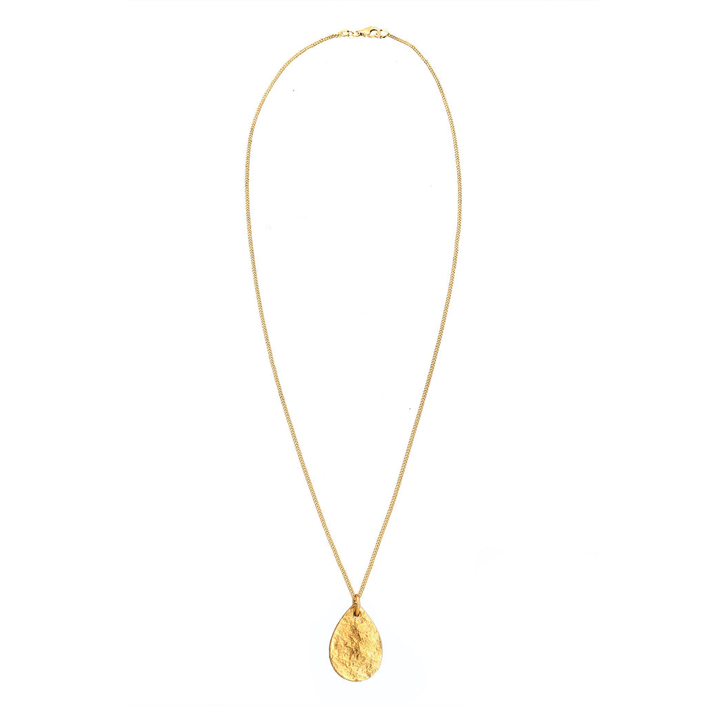 Gold - Elli | Halskette Plättchen Strukuriert | 925 Sterling Silber vergoldet