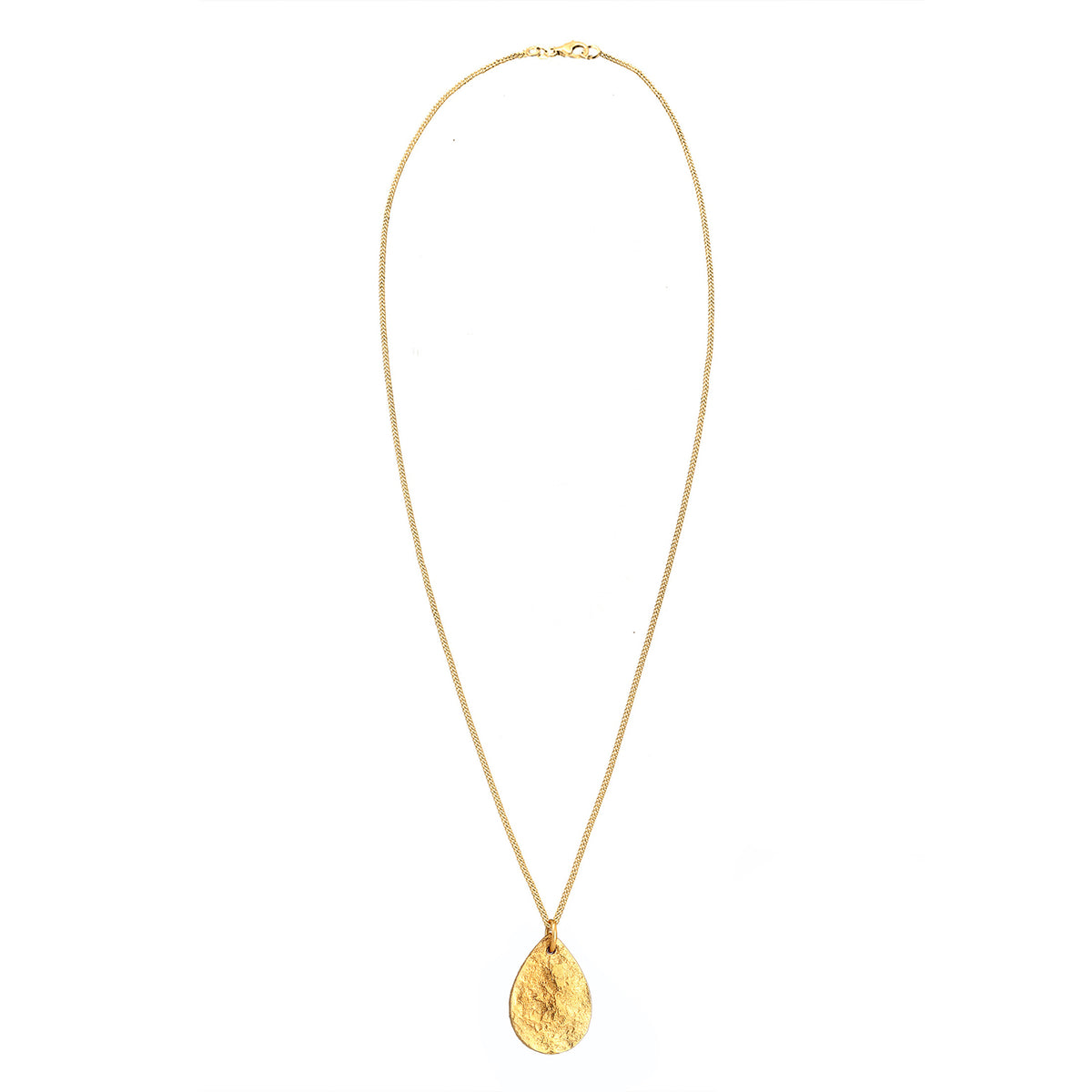 Gold - Elli | Halskette Plättchen Strukuriert | 925 Sterling Silber vergoldet