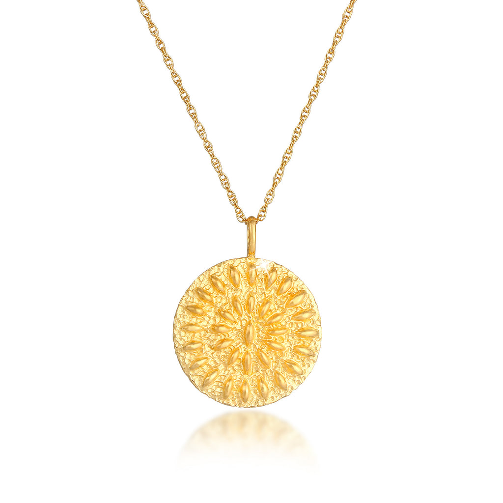 Gold - Elli | Lange Halskette Ornament | 925 Sterling Silber vergoldet