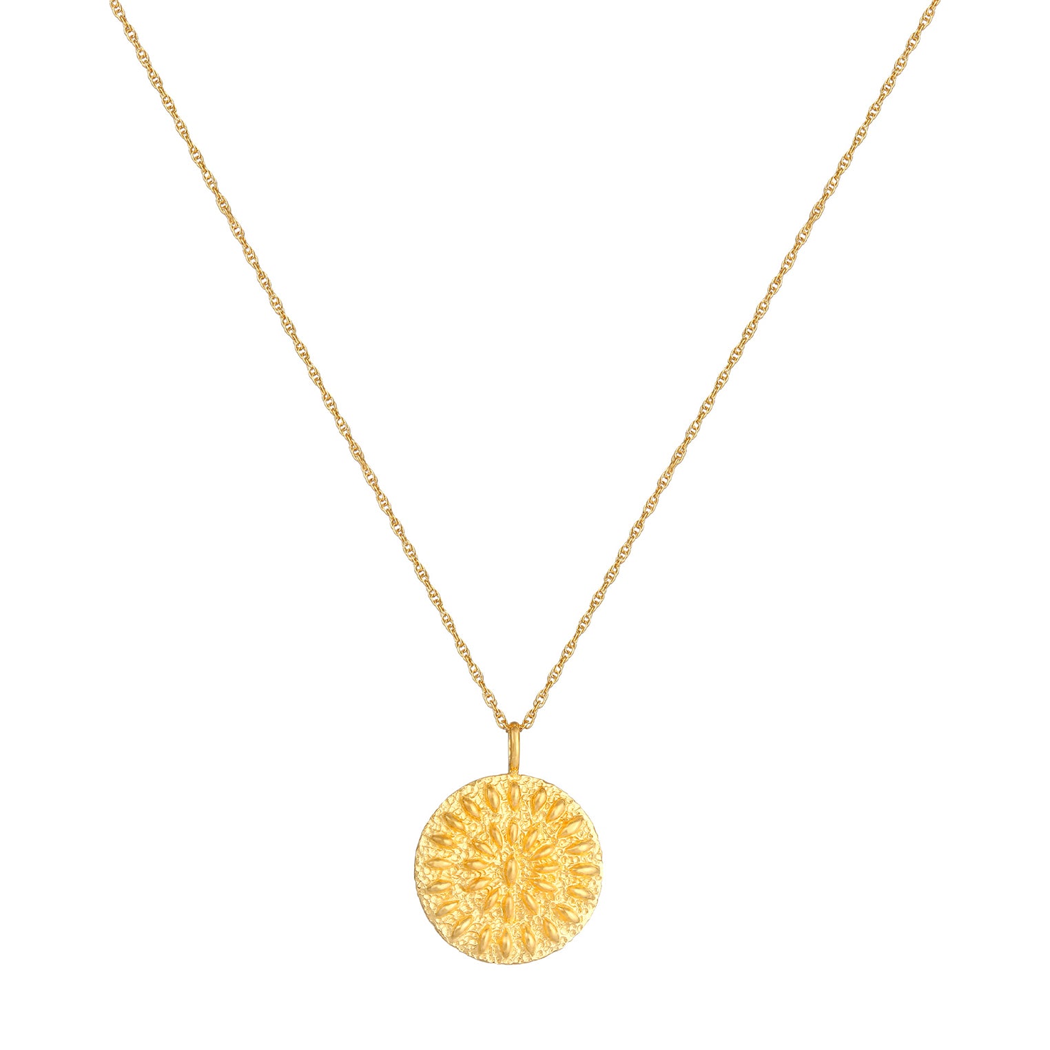 Gold - Elli | Lange Halskette Ornament | 925 Sterling Silber vergoldet