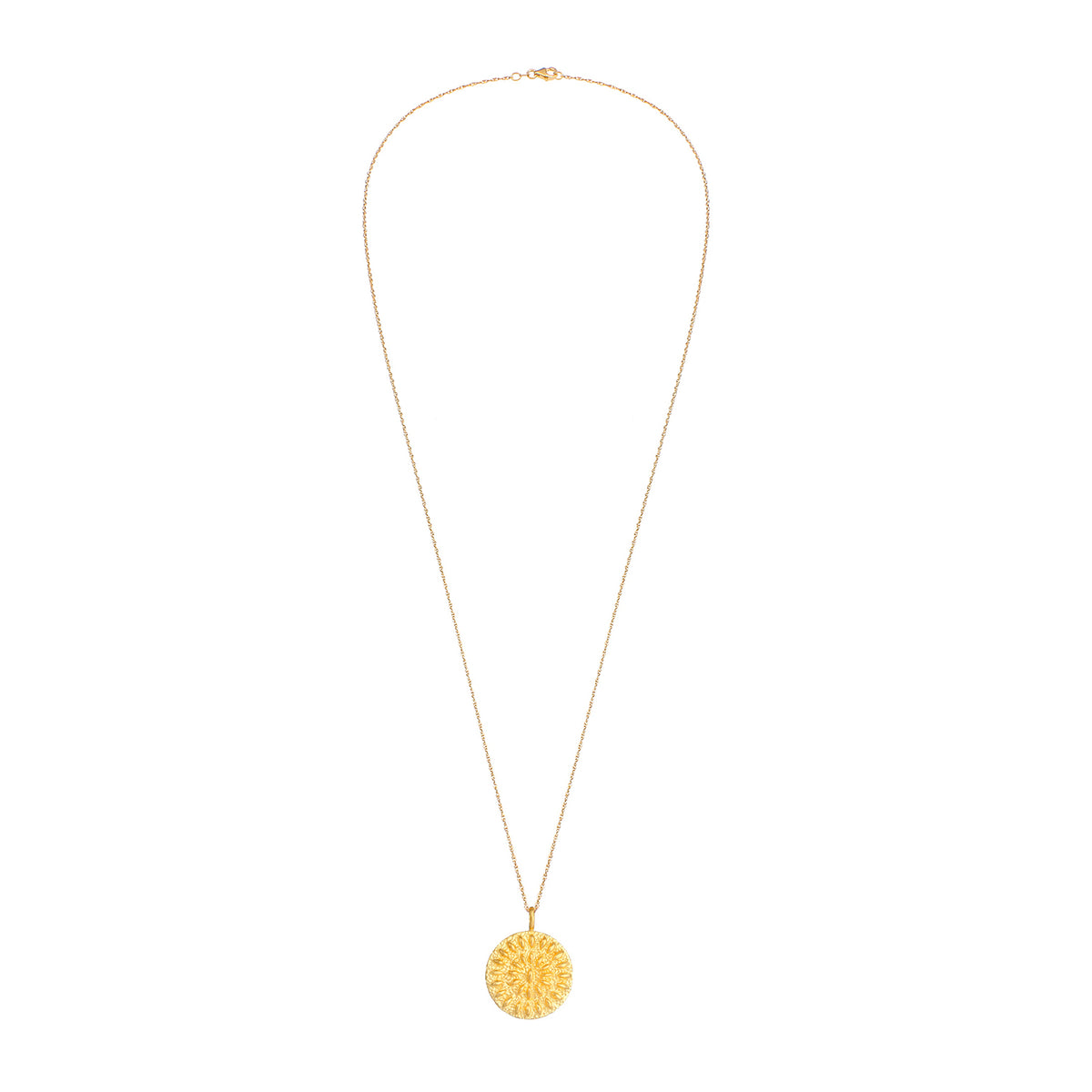 Gold - Elli | Lange Halskette Ornament | 925 Sterling Silber vergoldet