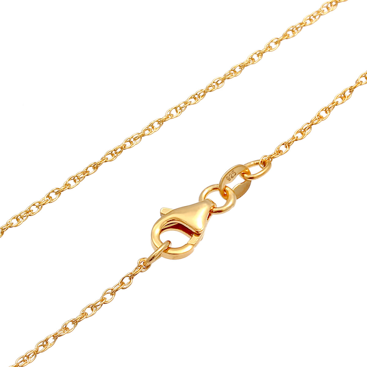 Gold - Elli | Lange Halskette Ornament | 925 Sterling Silber vergoldet