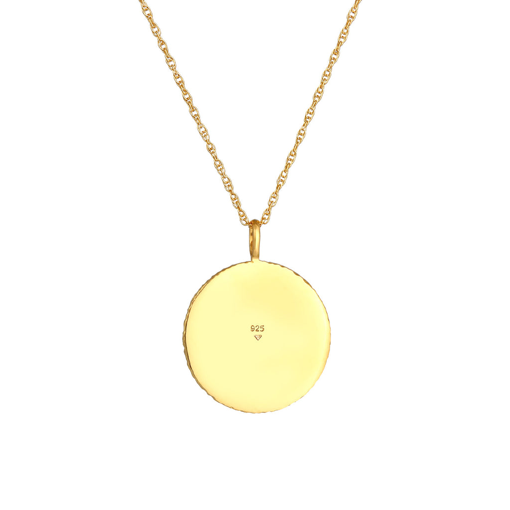 Gold - Elli | Lange Halskette Ornament | 925 Sterling Silber vergoldet