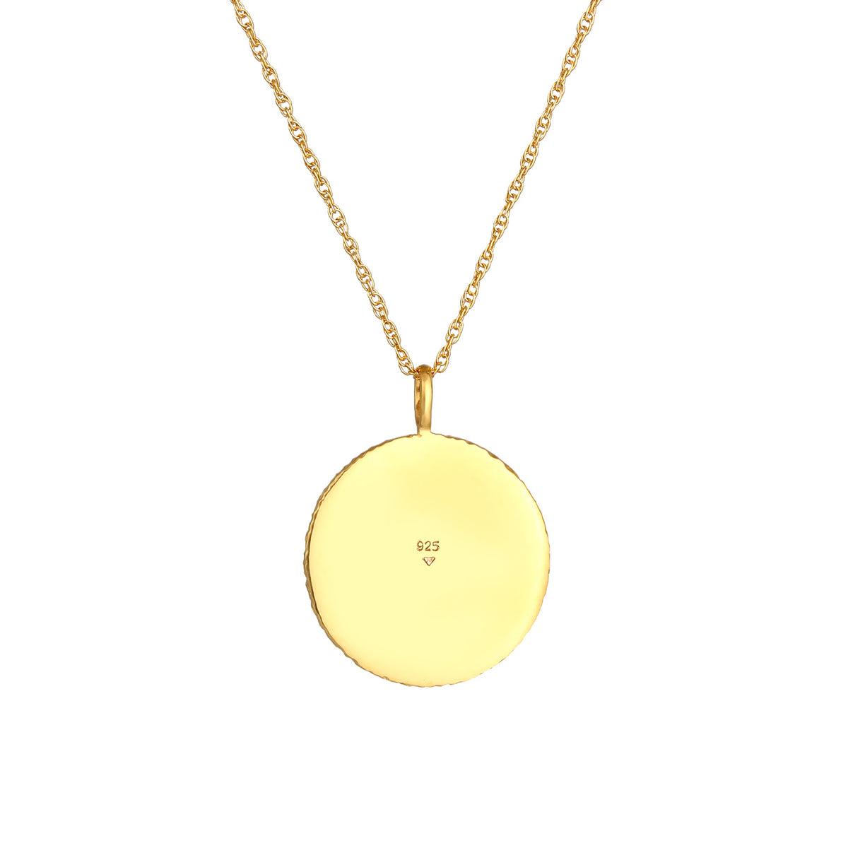 Gold - Elli | Lange Halskette Ornament | 925 Sterling Silber vergoldet