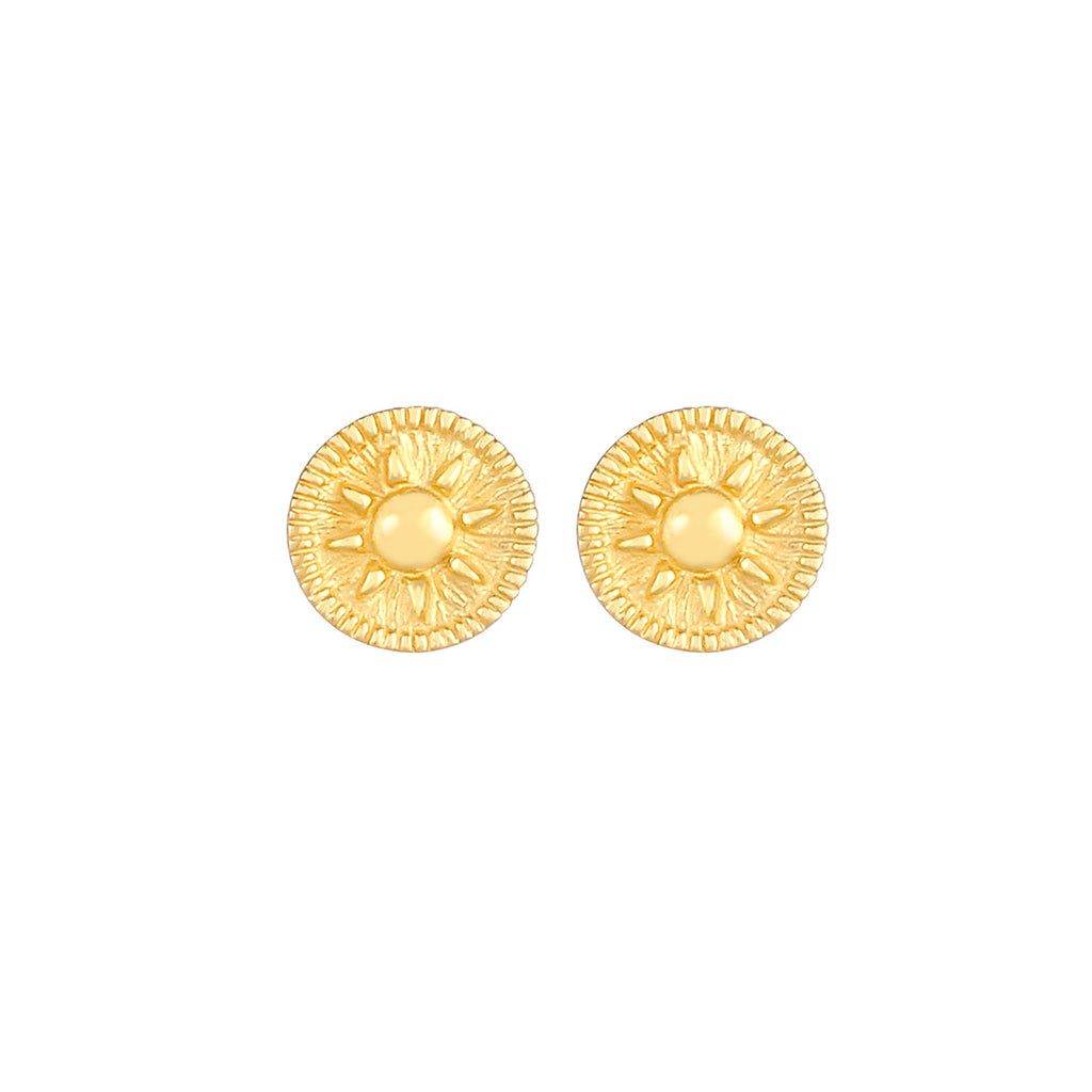 Gold - Elli | Ohrstecker Münze | 925 Sterling Silber vergoldet