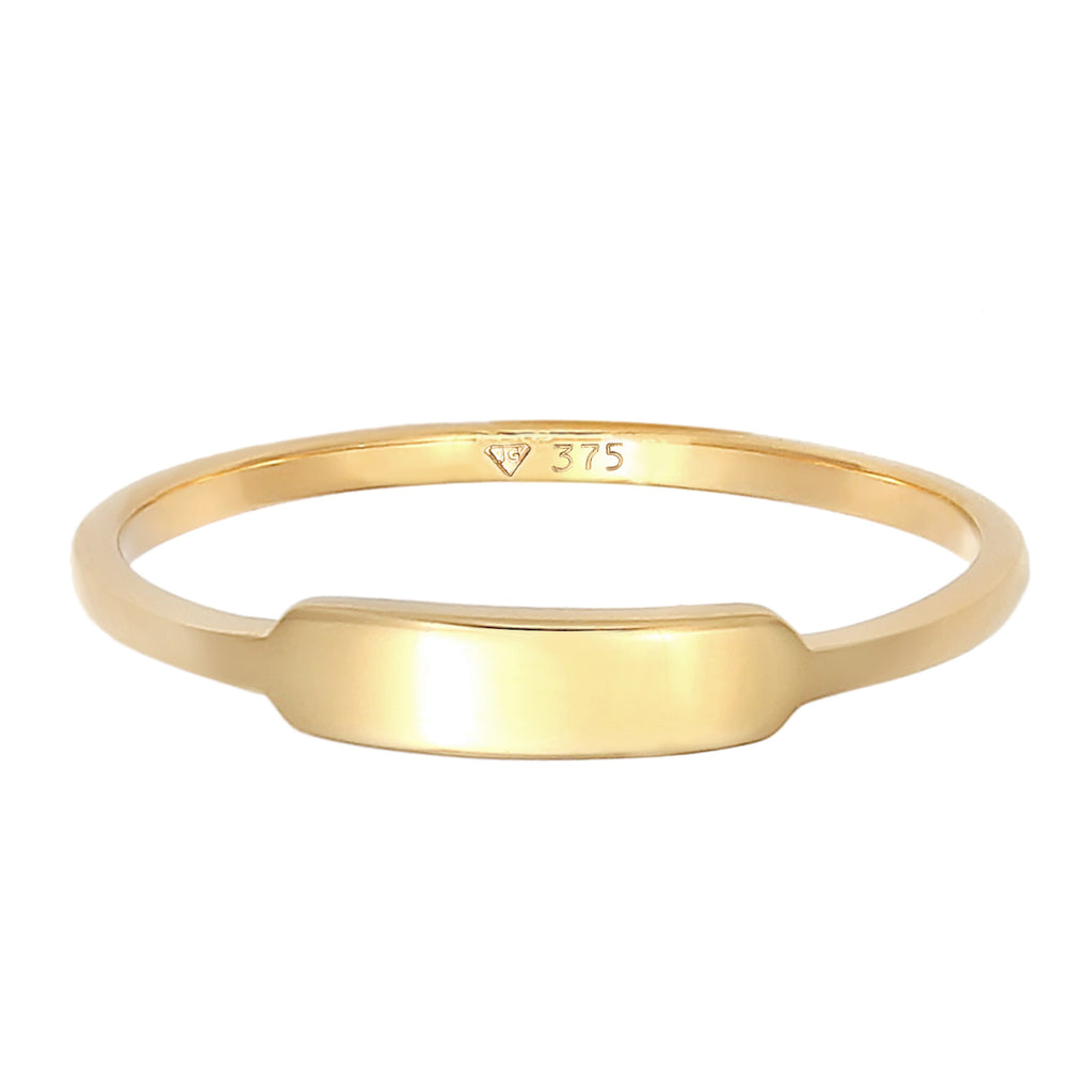 Gold - Elli PREMIUM | Siegelring Geo | 375 Gelbgold
