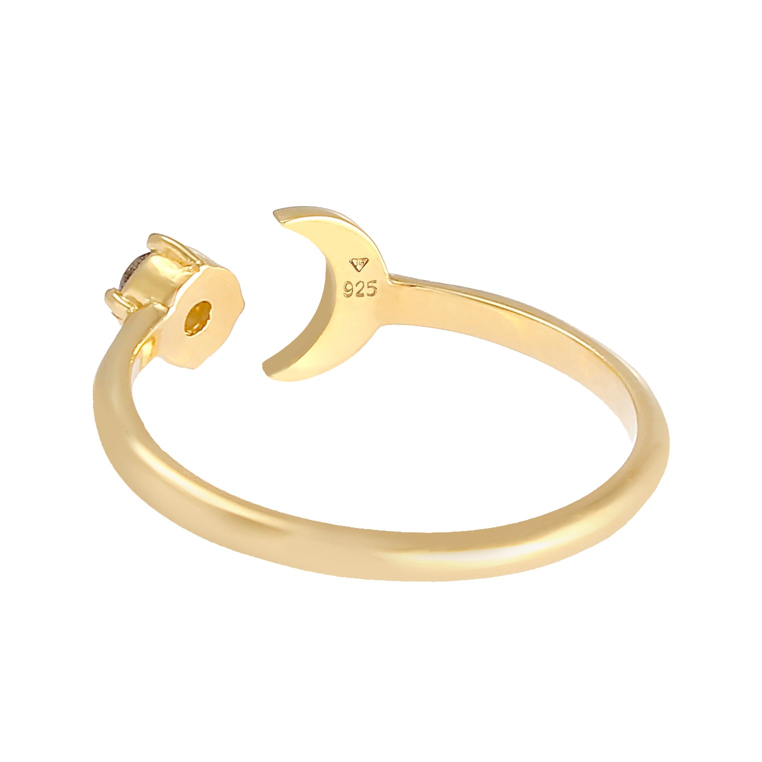 Gold - Elli | Ring Astro | Quarz ( Transparent ) | 925 Sterling Silber vergoldet