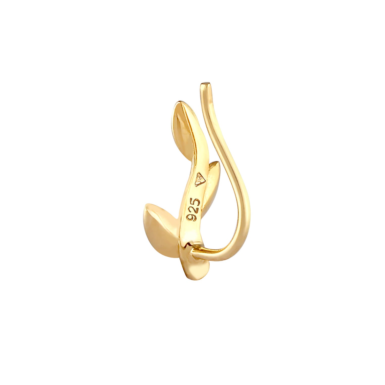 Gold - Elli | Single Earcuff Blatt | 925 Sterling Silber vergoldet